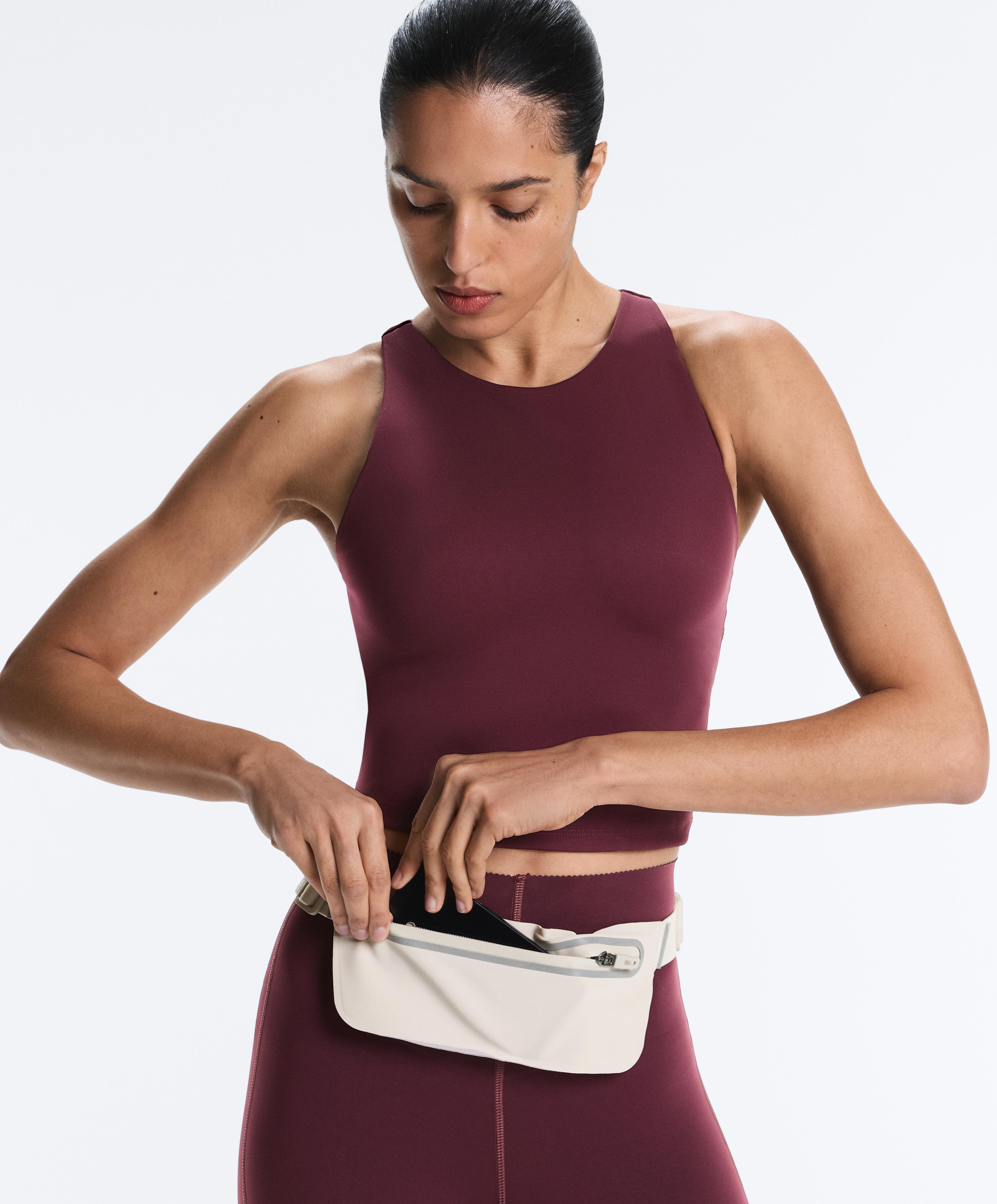 Extra Compressive Halter Tank Top — AUBERGINE