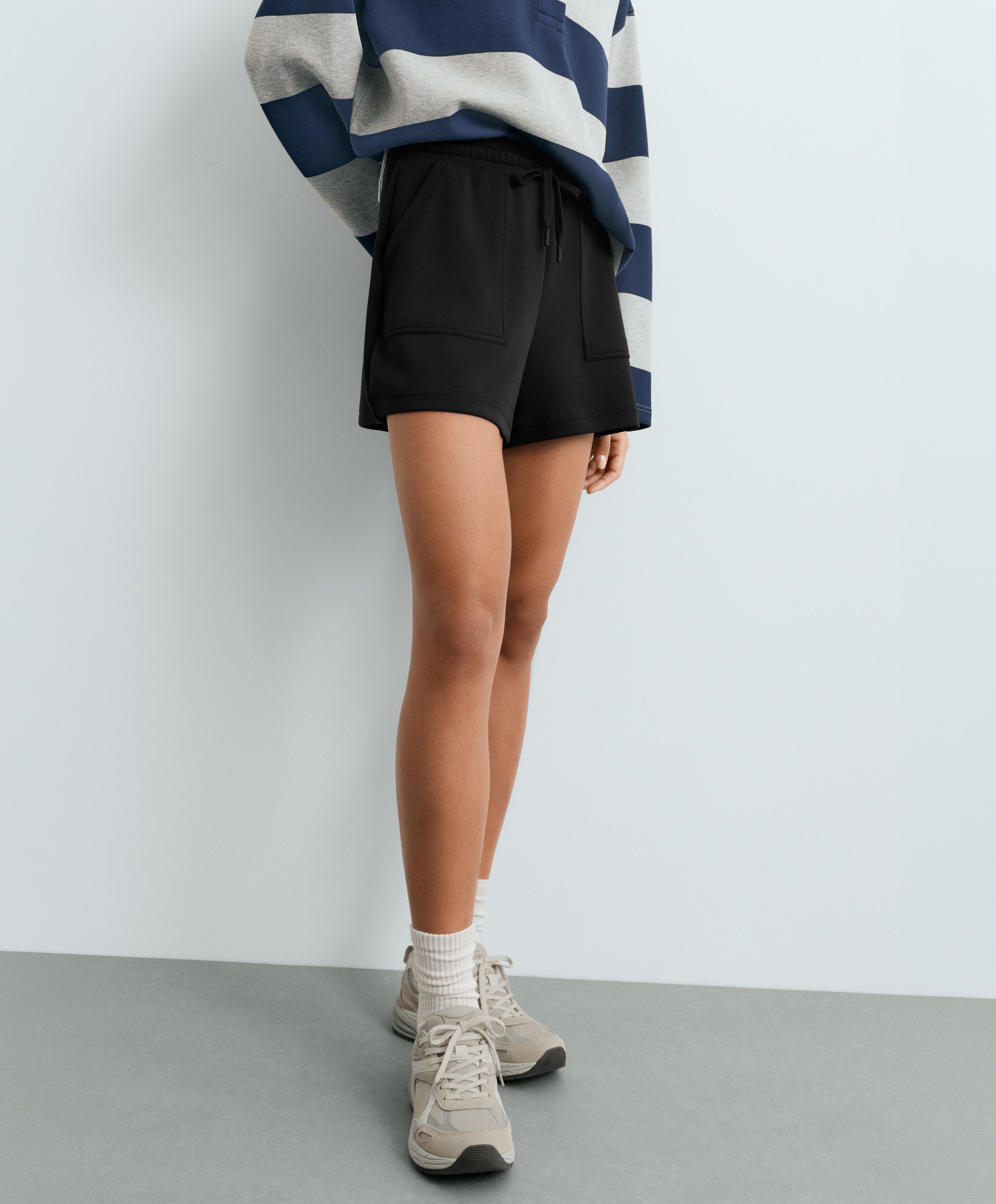 Soft-touch modal shorts — BLACK