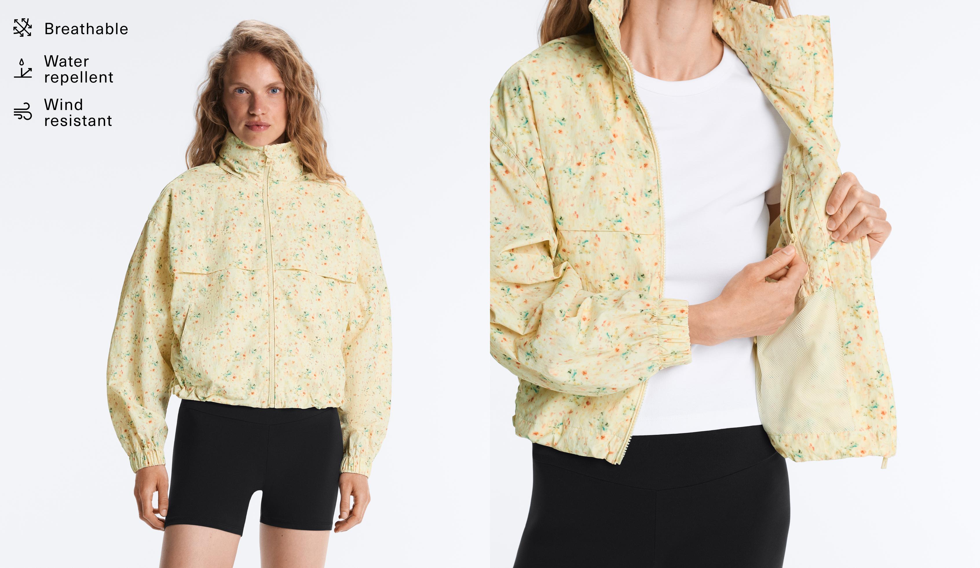 Printed water-repellent track jacket — YELLOW