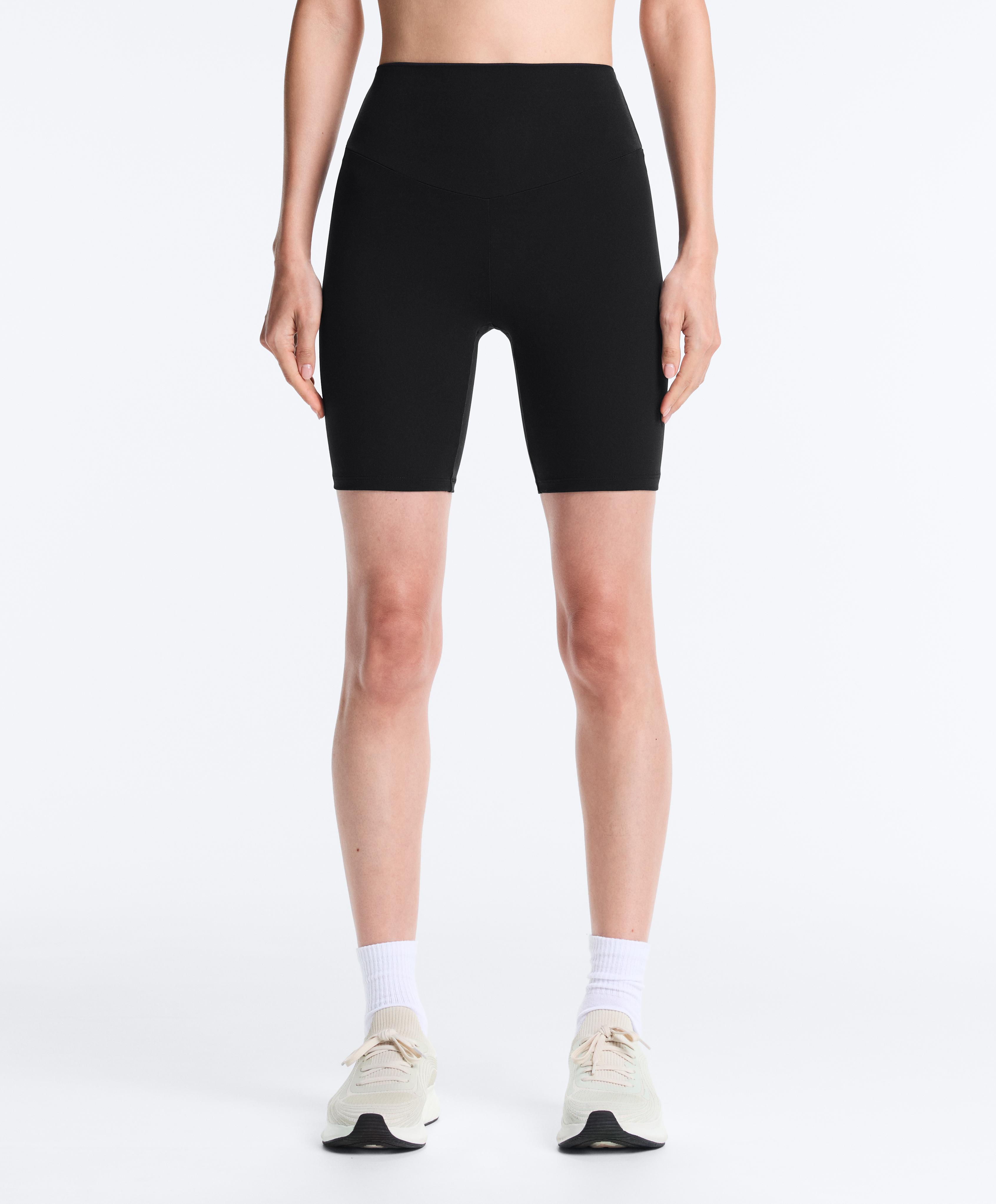Comfortlux high-rise 20cm biker leggings — BLACK