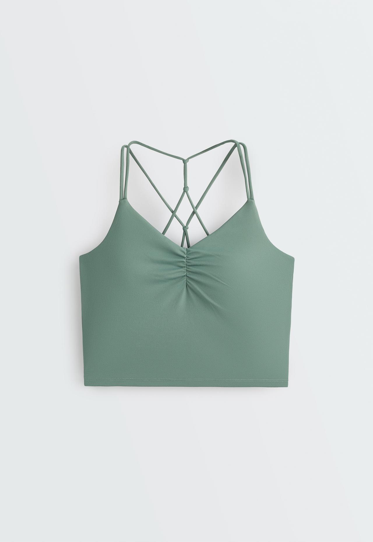 Comfortlux crossed-strap tank top — GREEN