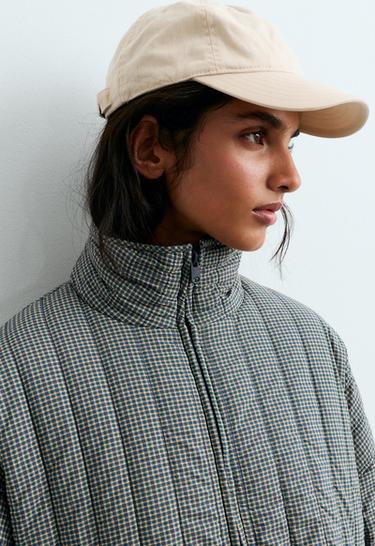 Checked midi padded jacket — BRIGHT LAVENDER 4