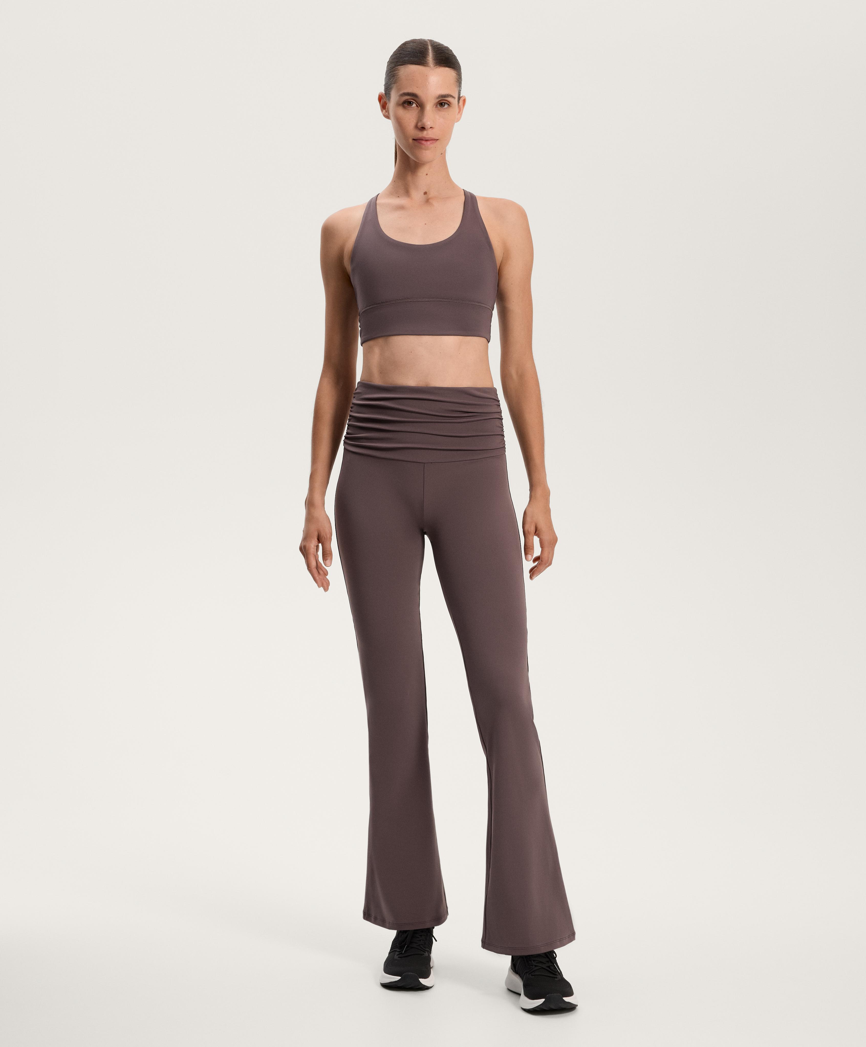 Pantaloni flare a vita alta Comfortlux con cintura arricciata - Saldi Pantaloni flare a vita alta Comfortlux con cintura arricciata - Saldi