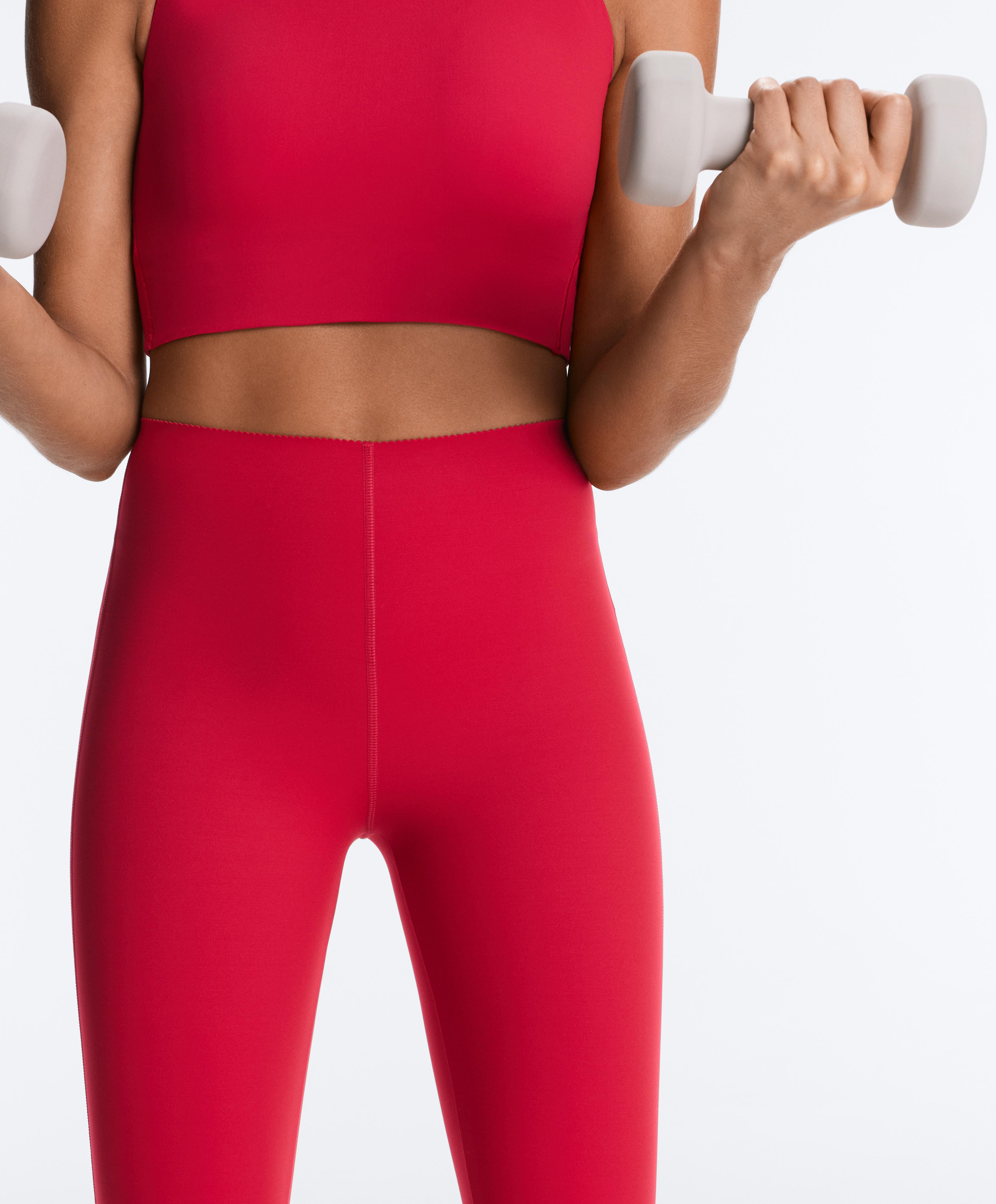 High-waisted Extra Compressive core control ankle-length leggings — RED