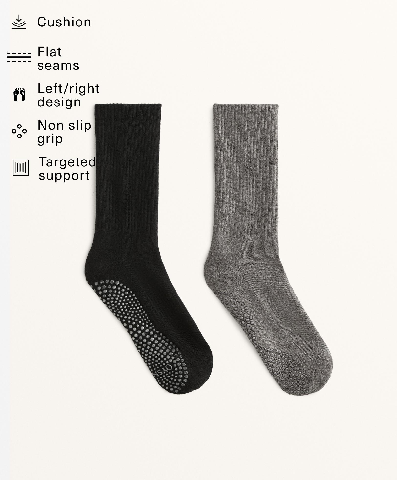 2 pairs of classic yoga and Pilates cotton blend socks