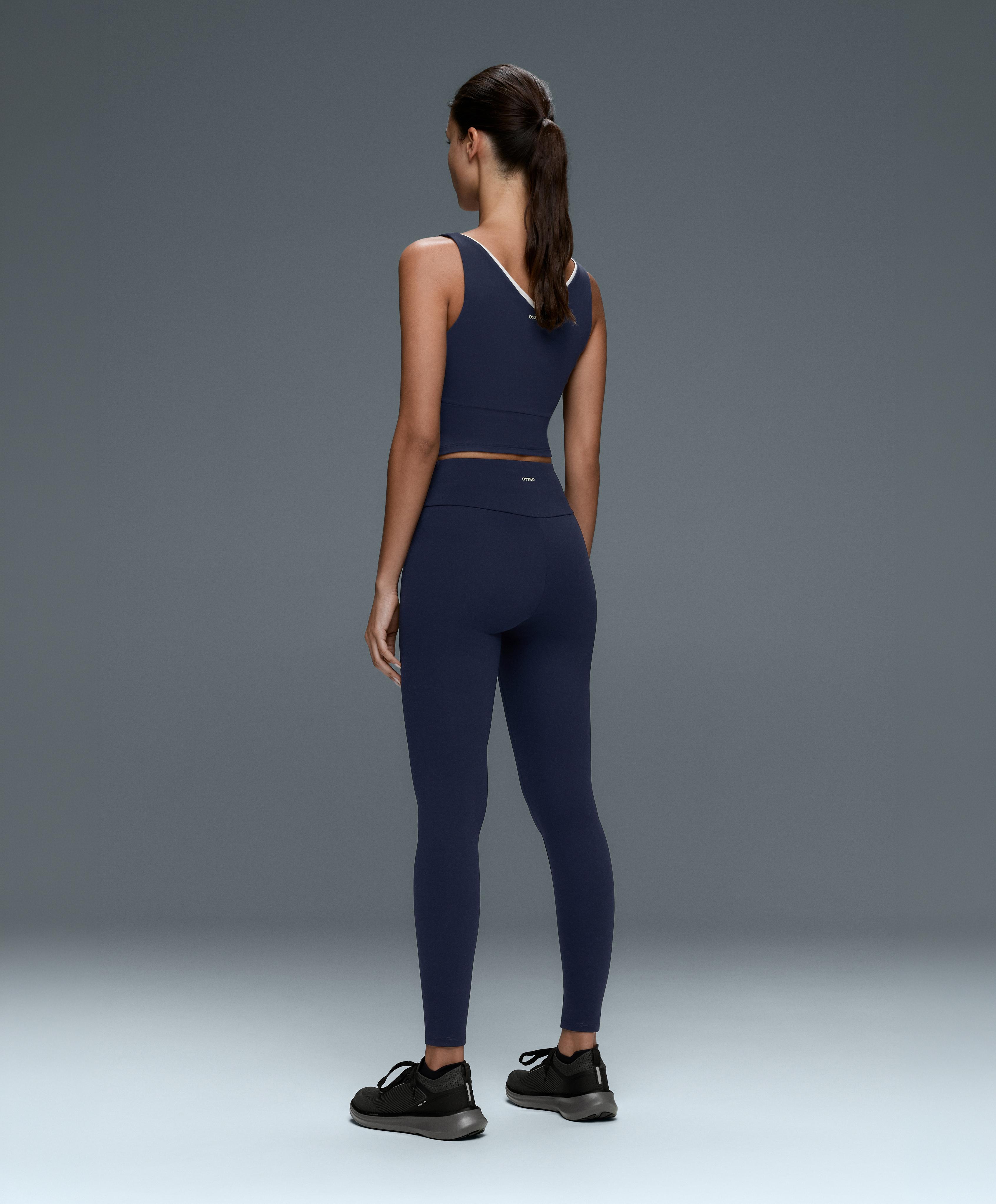 Comfortlux V-neck strappy tank top — NAVY BLUE