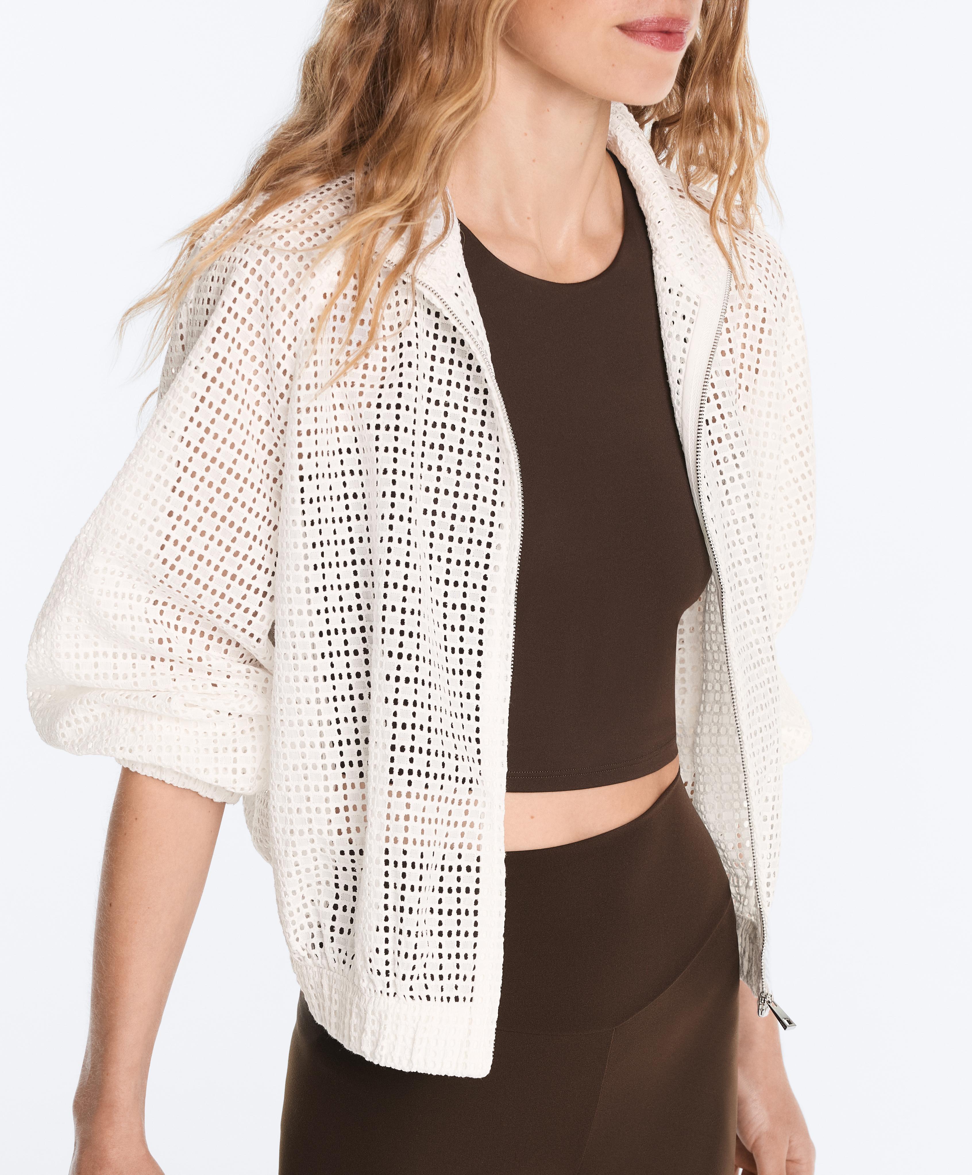 100% cotton openwork jacket — WHITE