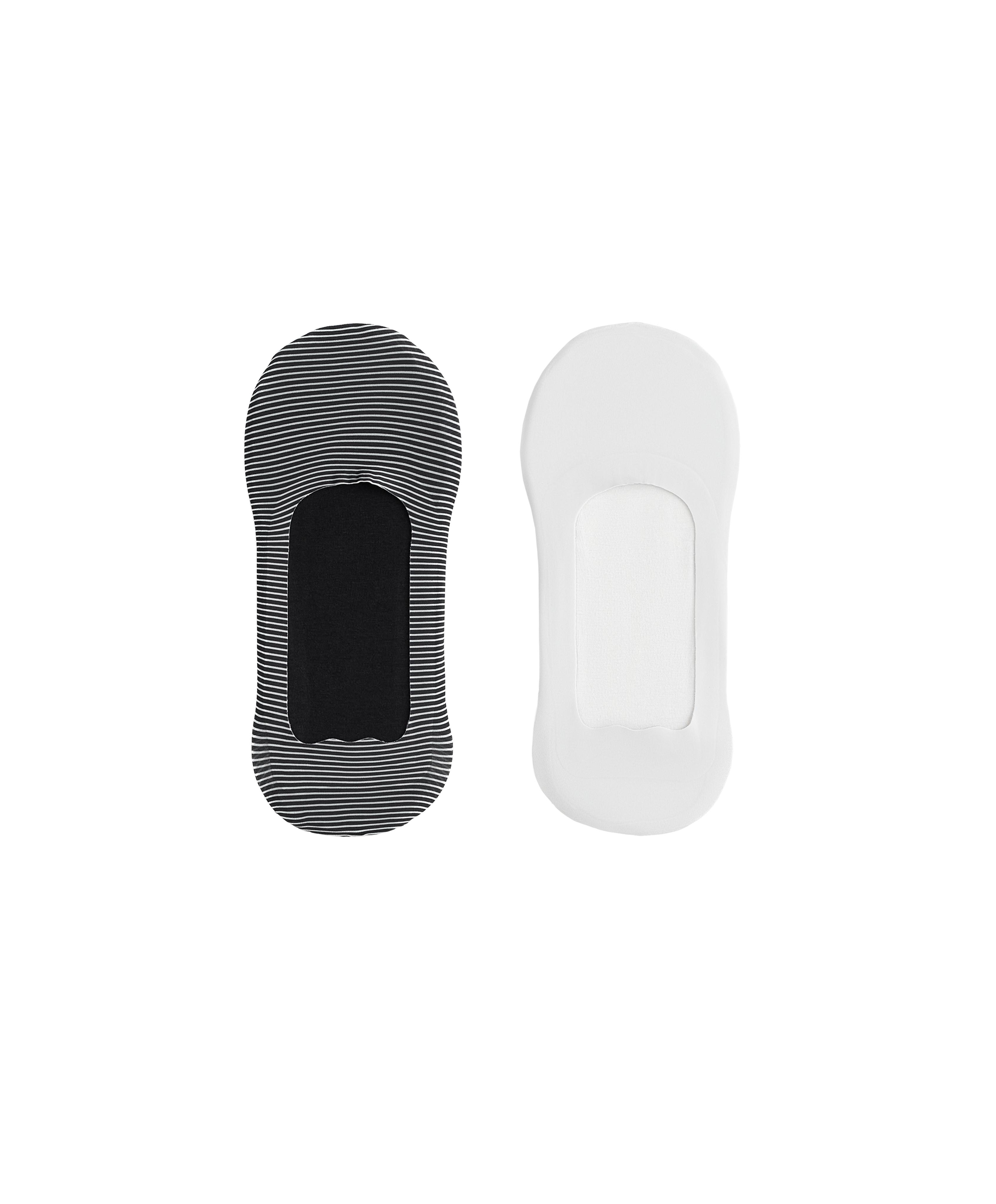 2-pack medium-cut invisible microfibre socks — DARK GREY