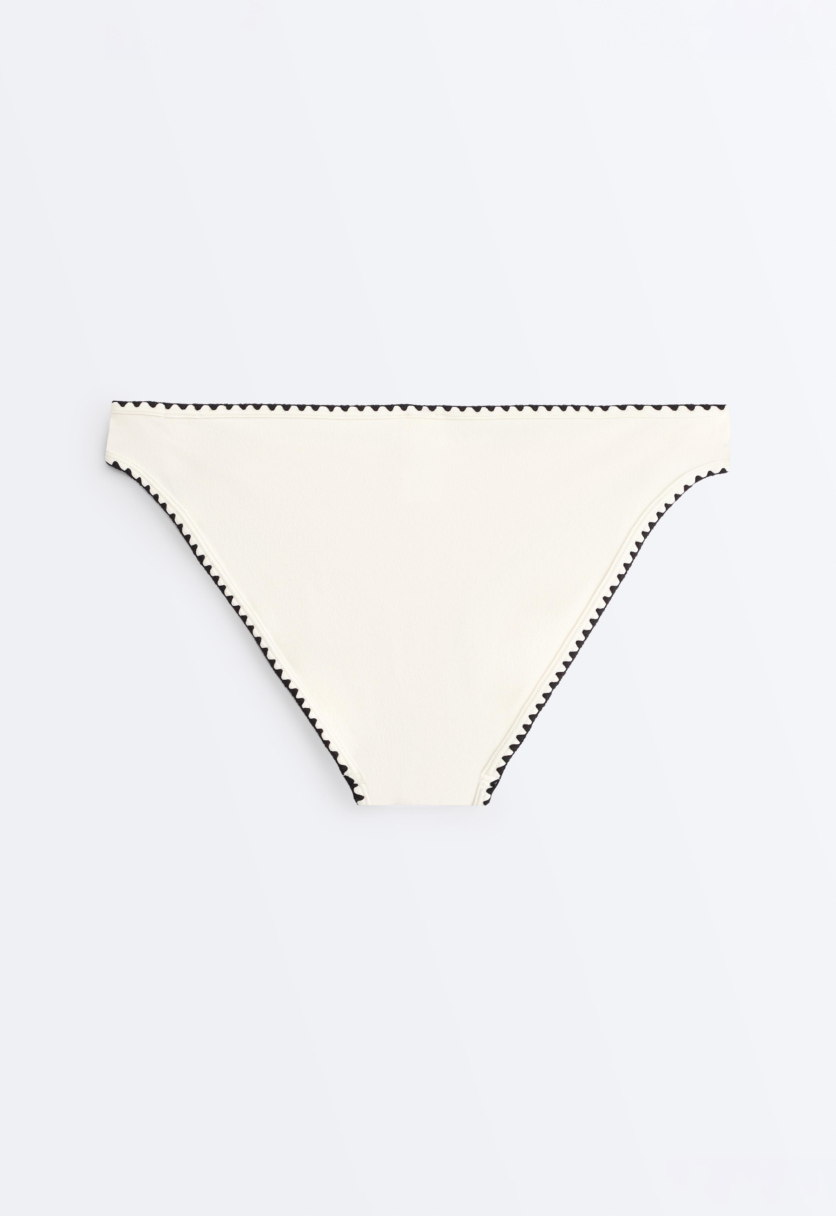 Contrast stitch classic bikini briefs — PALE ECRU