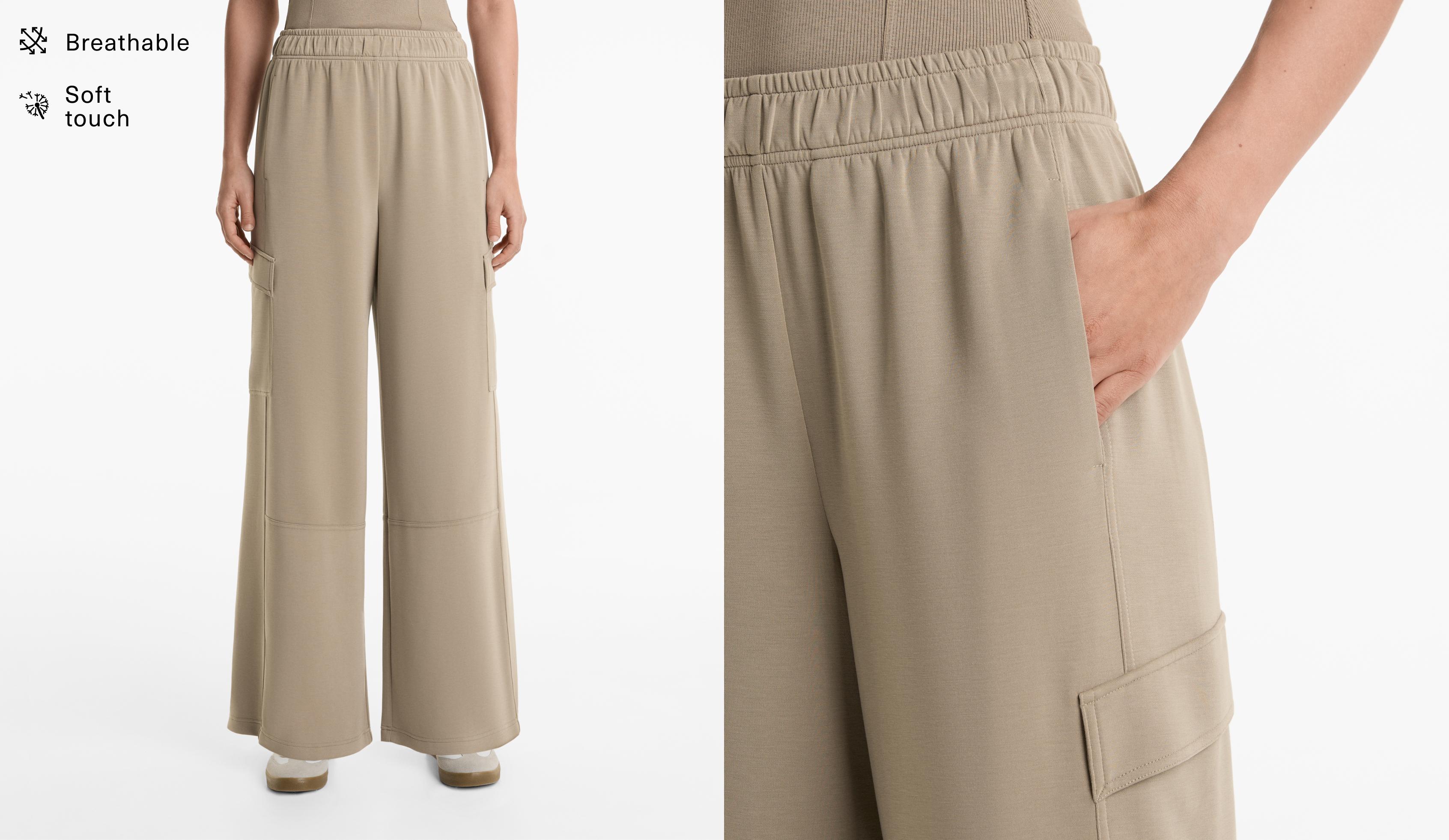 Cargo trousers with soft-touch modal