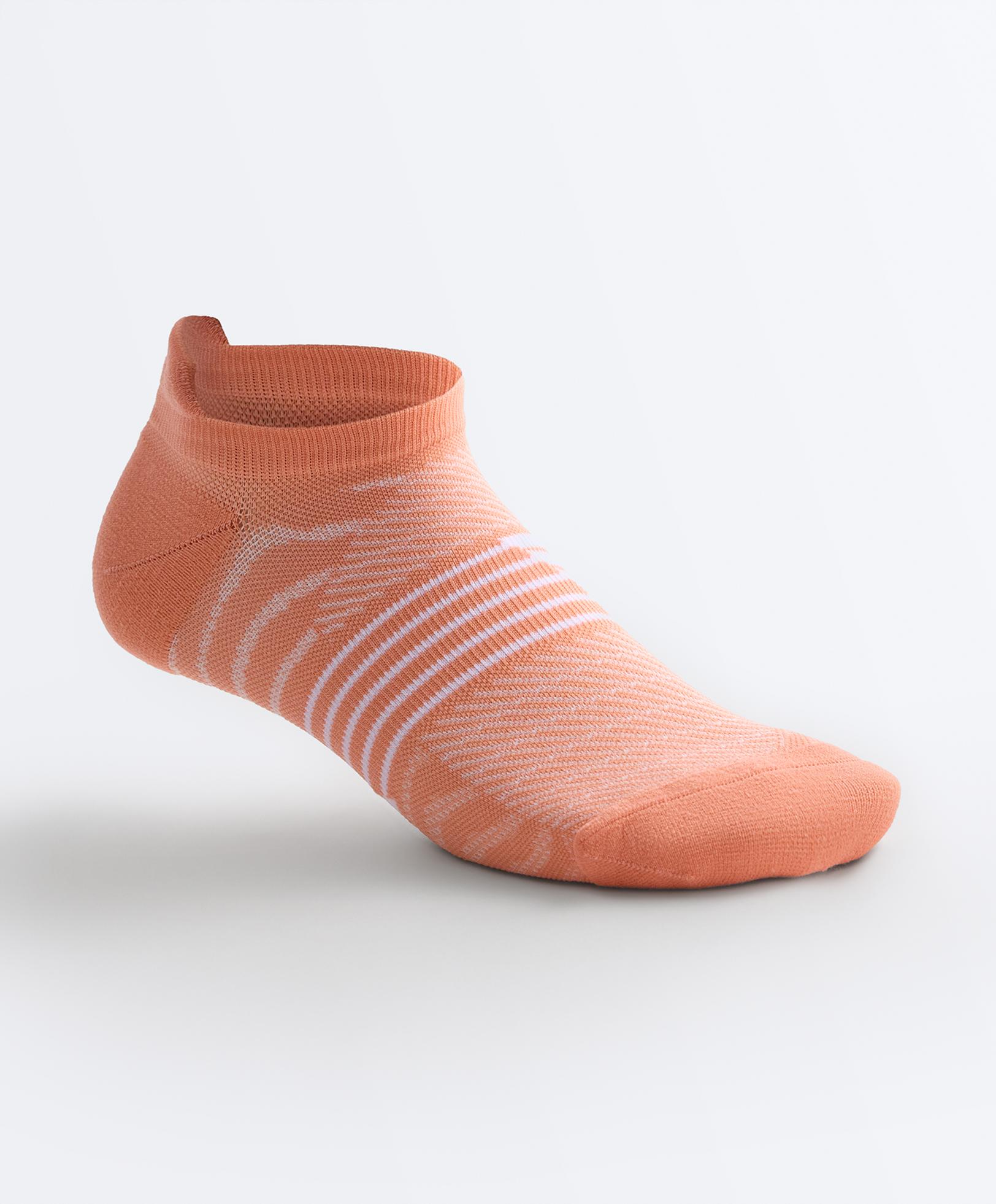 3 pairs of polyamide blend sports sneaker socks with heel tab — PASTEL CORAL