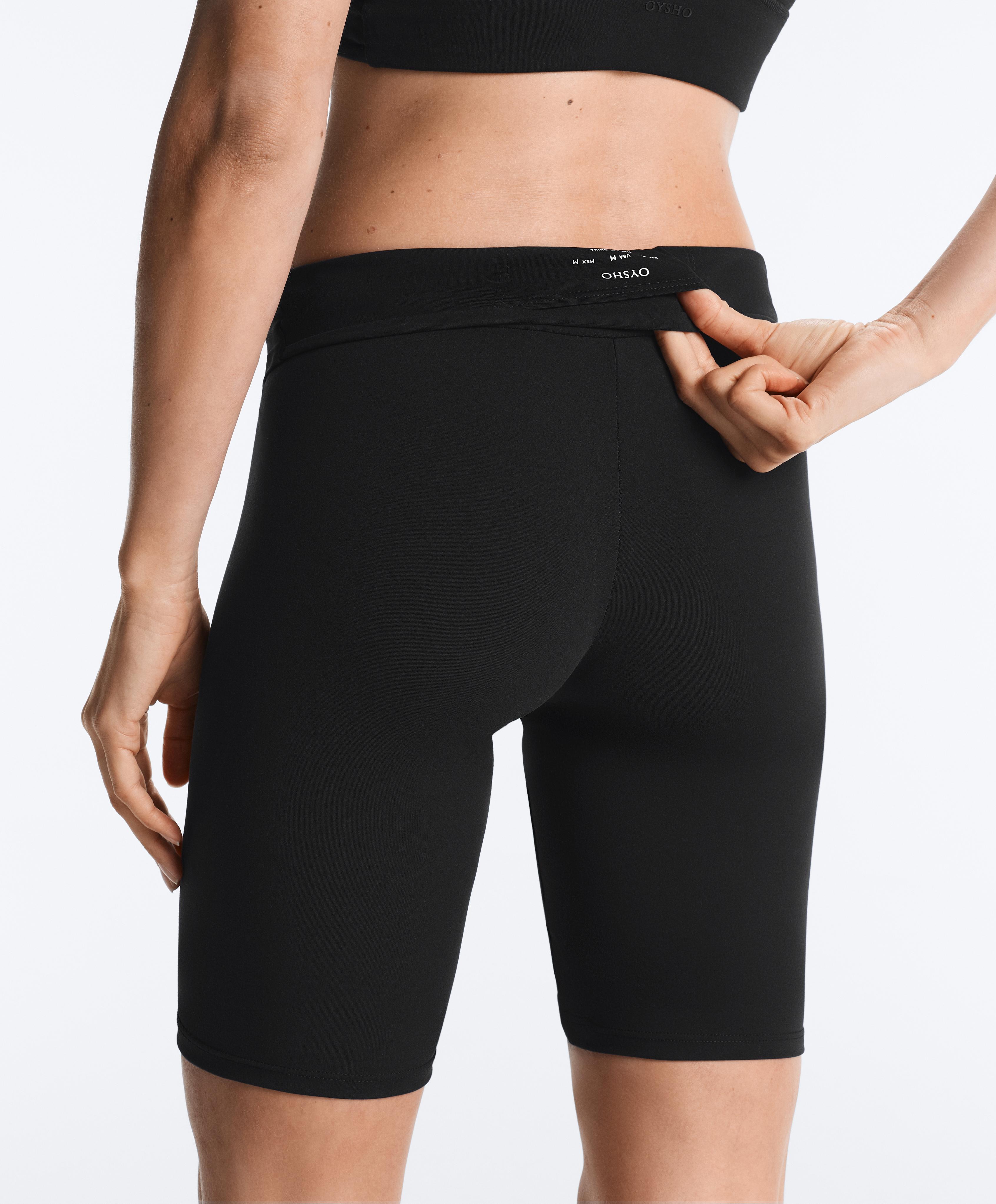 Comfortlux high-waisted 25cm biker leggings — BLACK