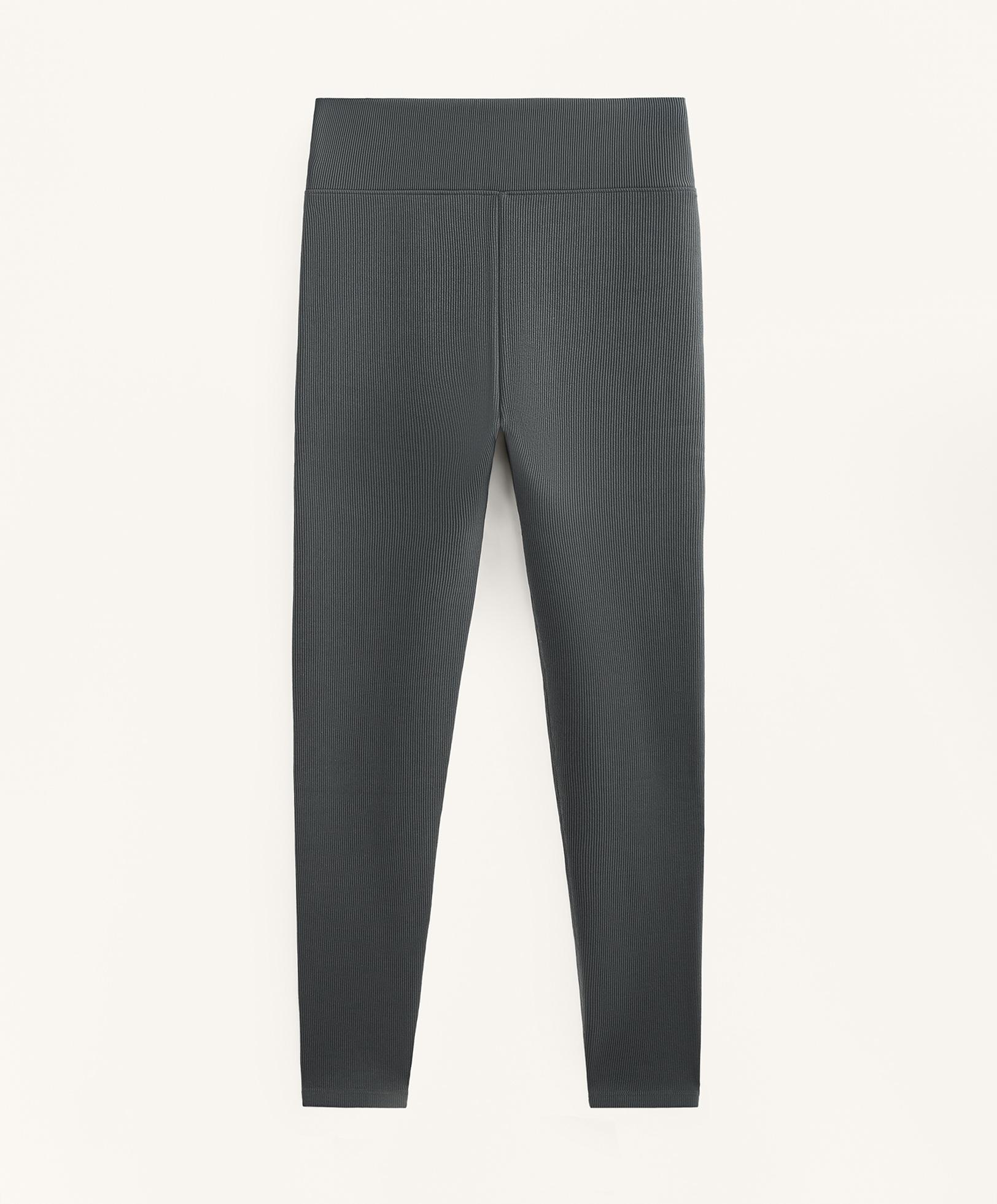 Super-high-rise seamless extra-warm rib ankle-length leggings 70 cm — ANTHRACITE GREY
