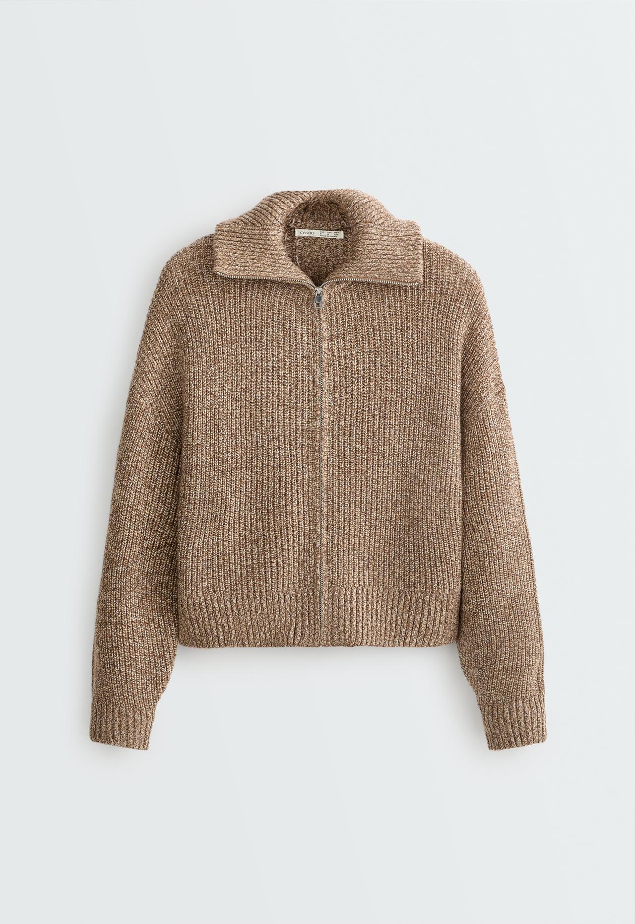 Cable-knit jacket — CARAMEL