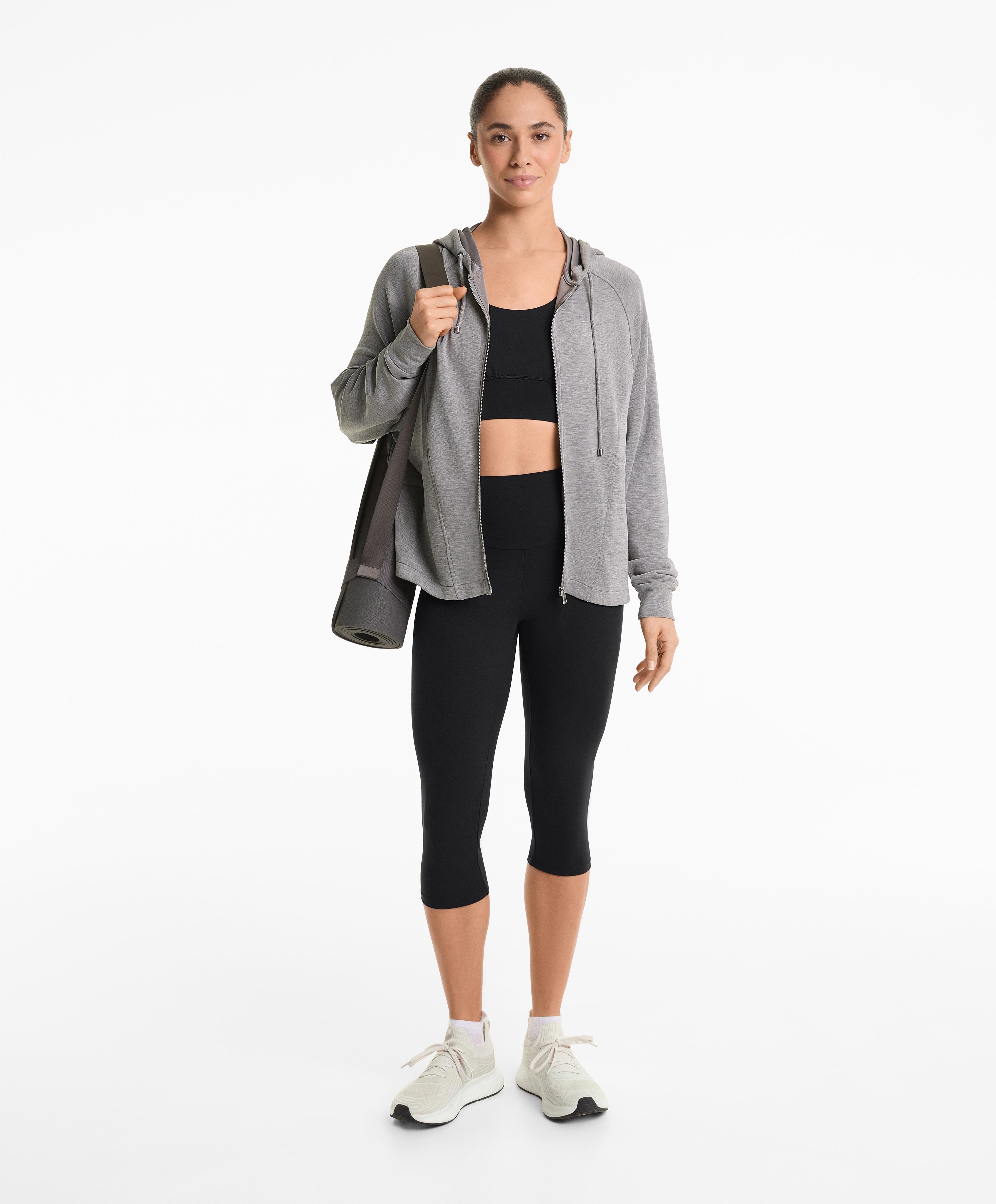 Comfortlux high-rise 40cm knee-length leggings — BLACK