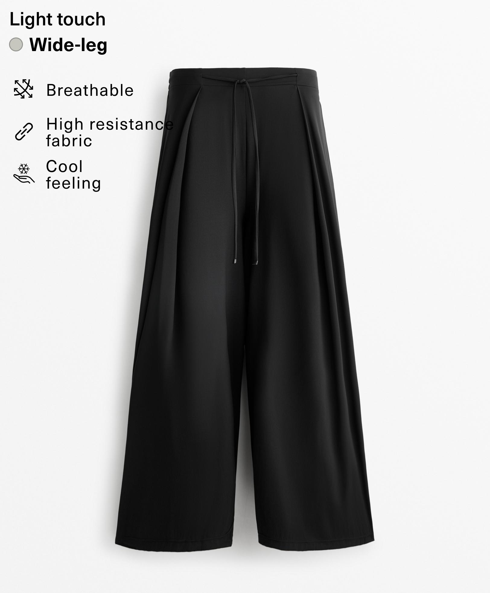 Wijde broek met plooien Light Touch