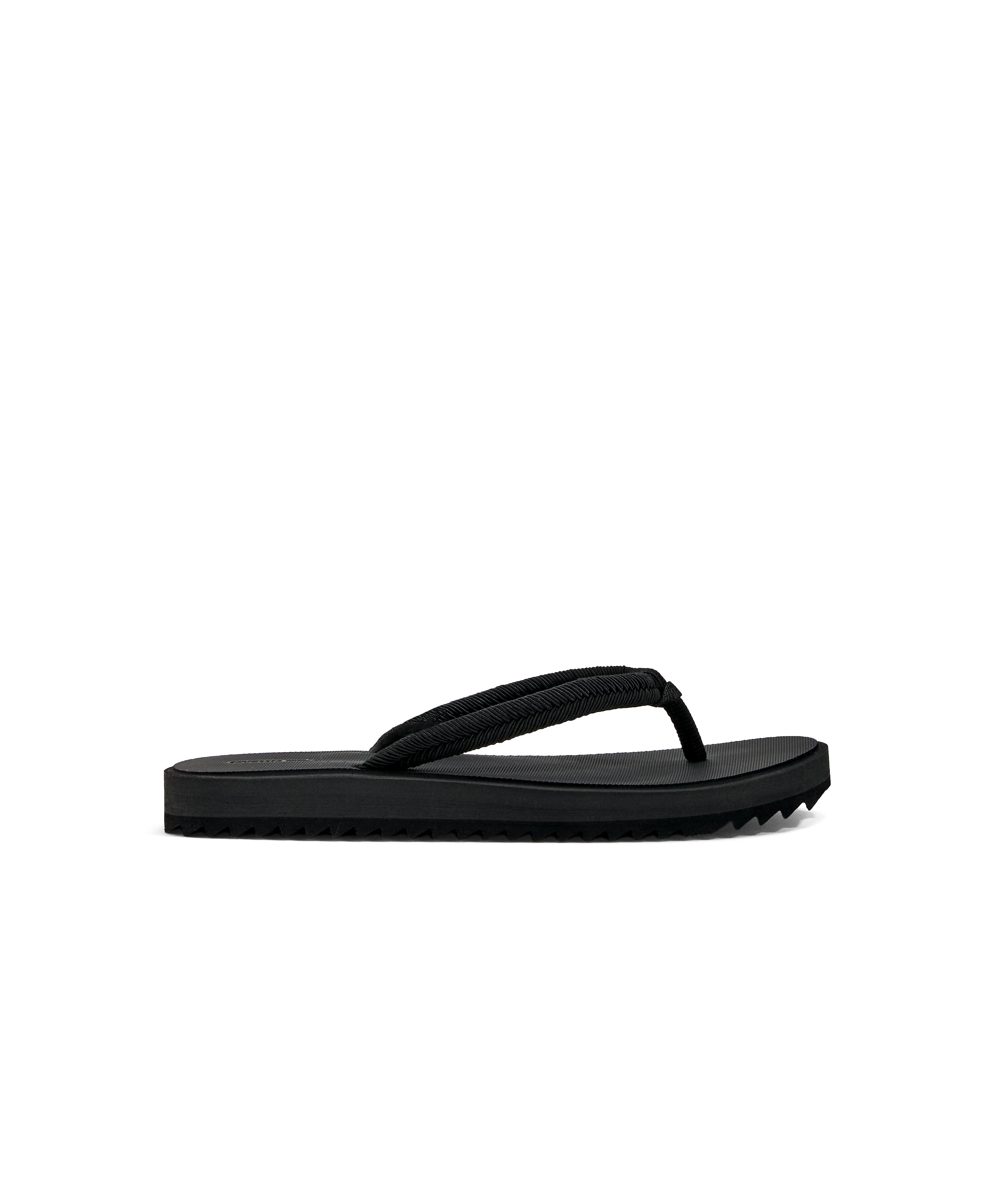 Braided rope beachwear sandals — BLACK