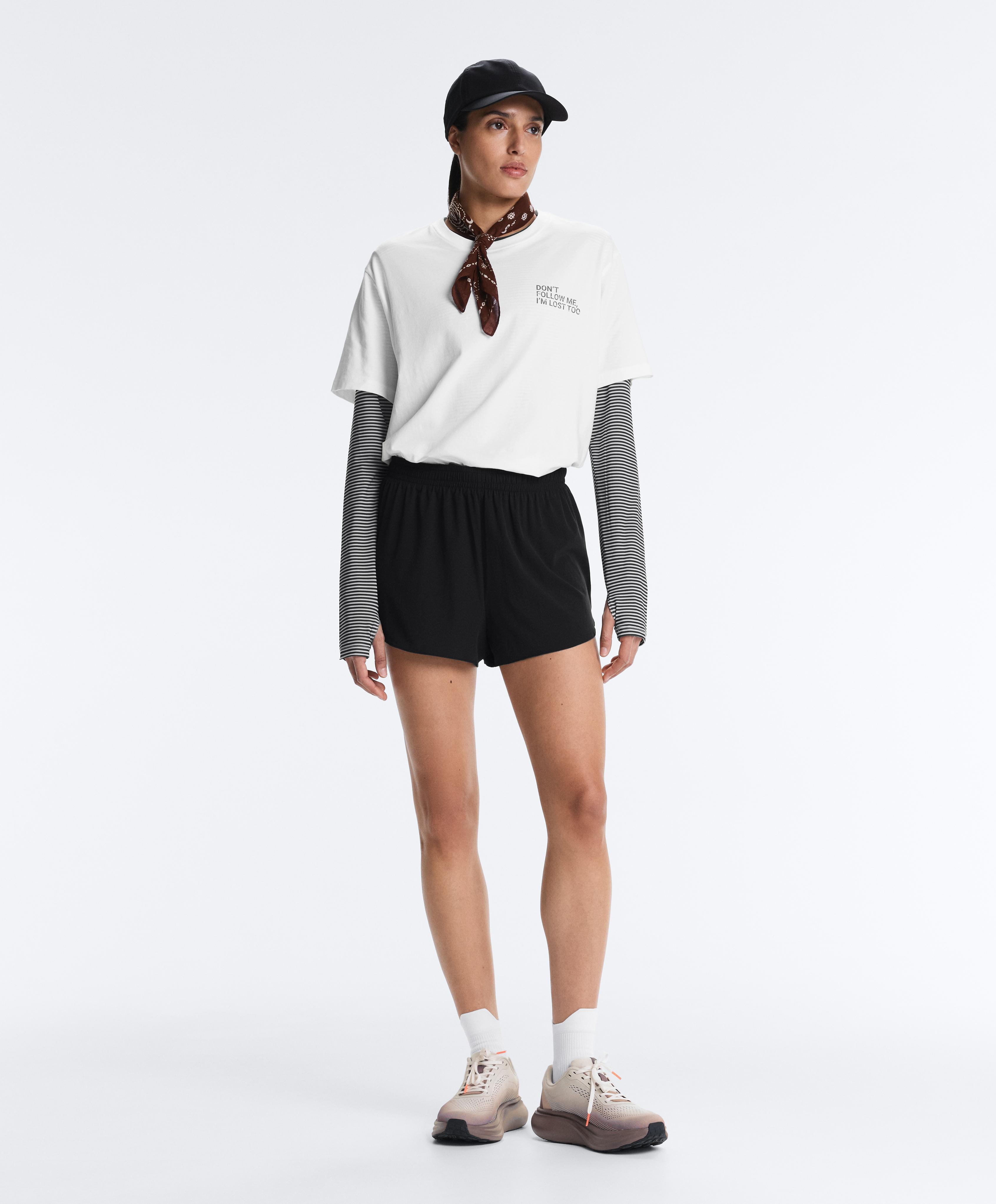 Boxy cotton blend T-shirt with slogan — WHITE
