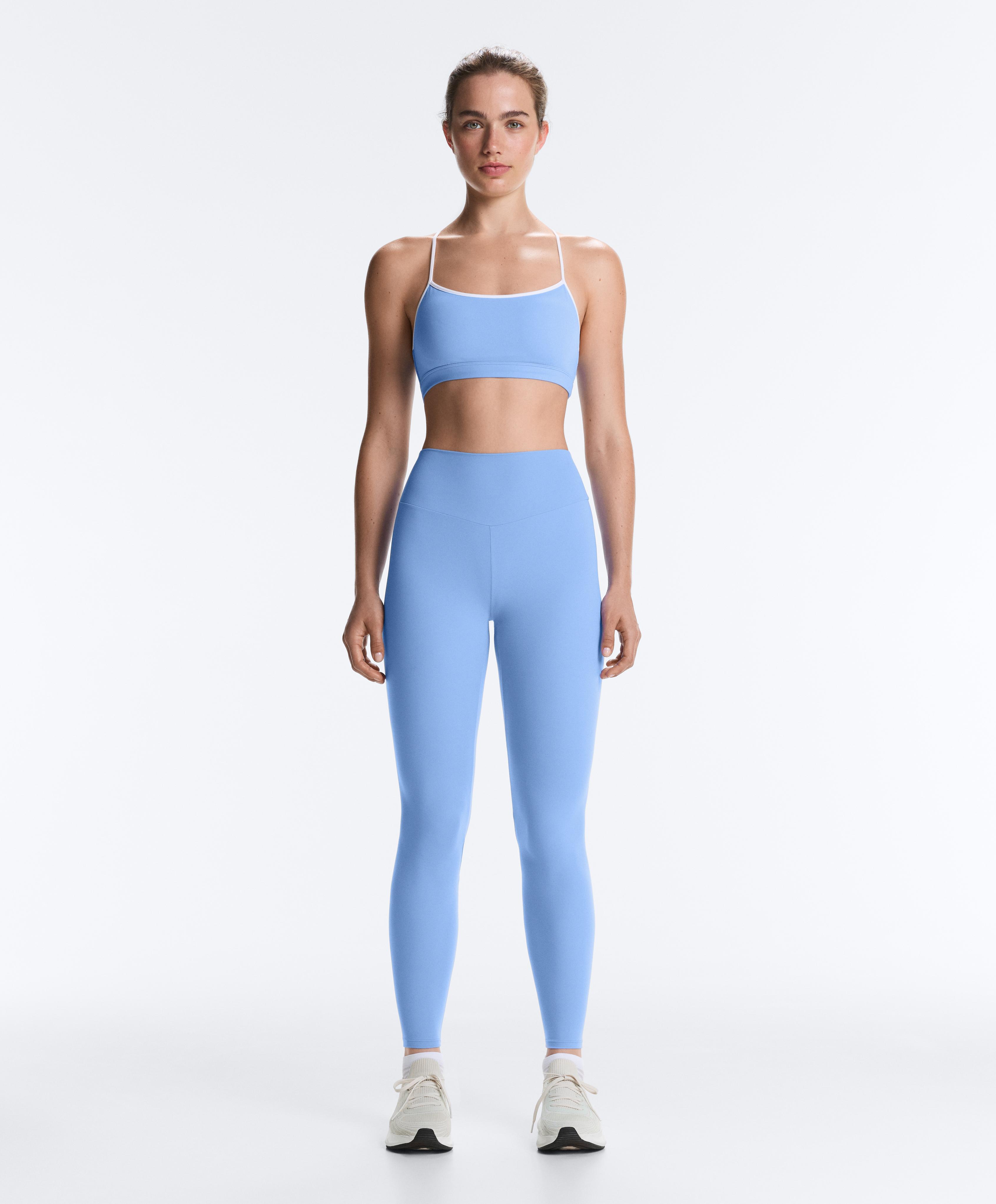 Low-support Comfortlux sports bra with piping — PALE LAVENDER BLUE