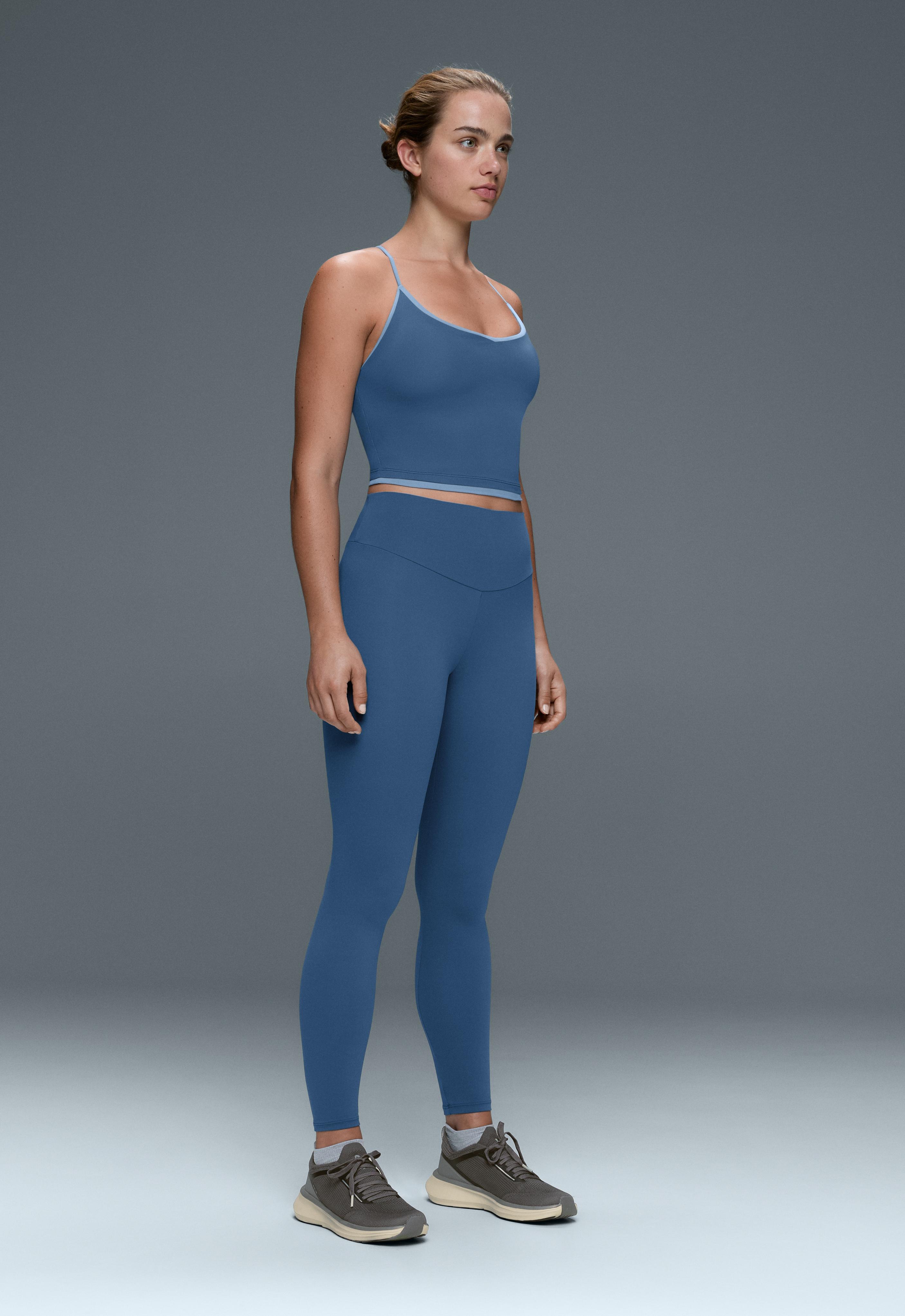 Comfortlux high-waisted ankle-length leggings — MID GREY-BLUE