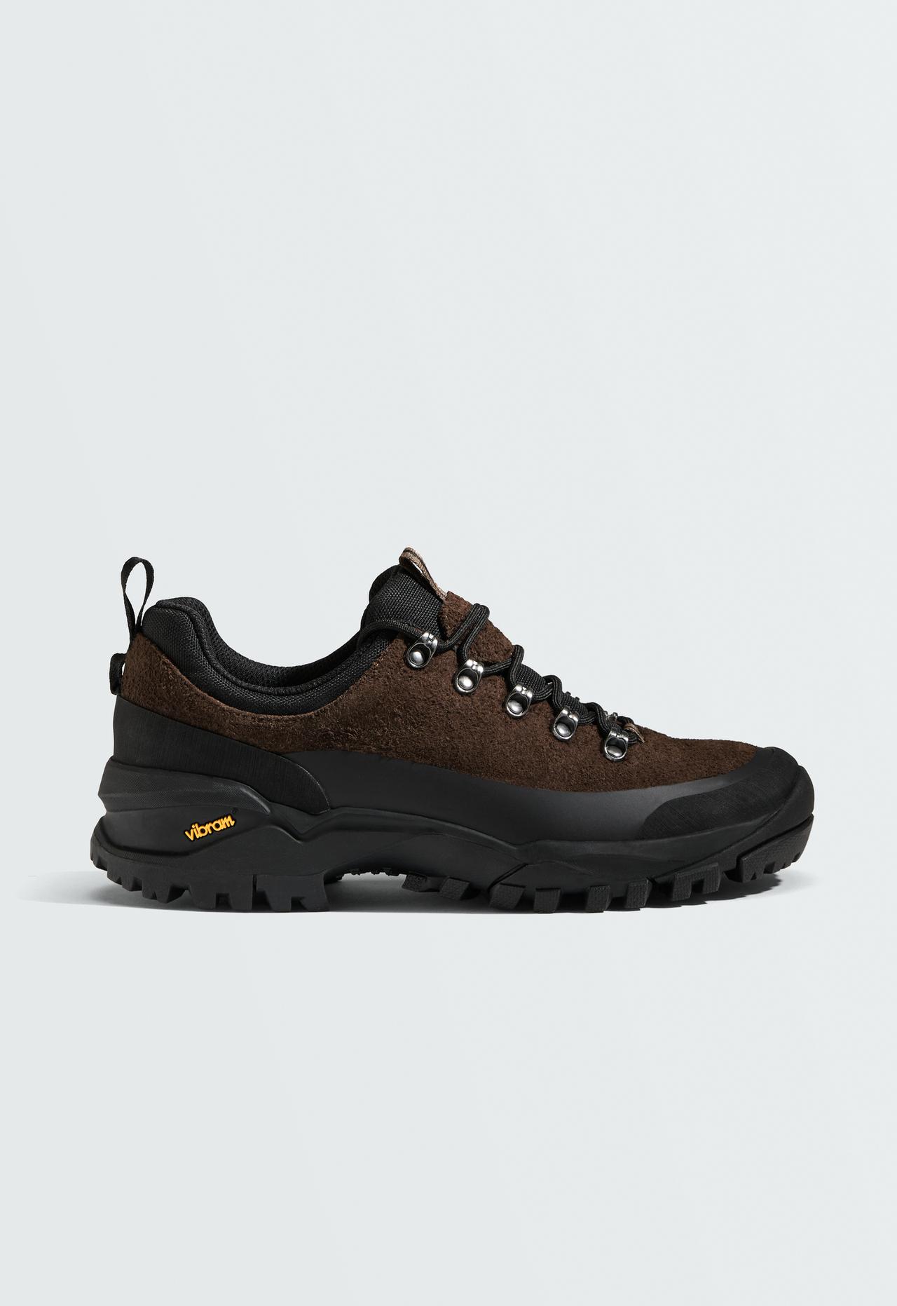 Freetime split-leather trainers — BROWN