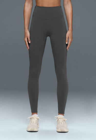 Ankle-length High rise leggings in a cotton blend — ANTHRACITE GREY 3