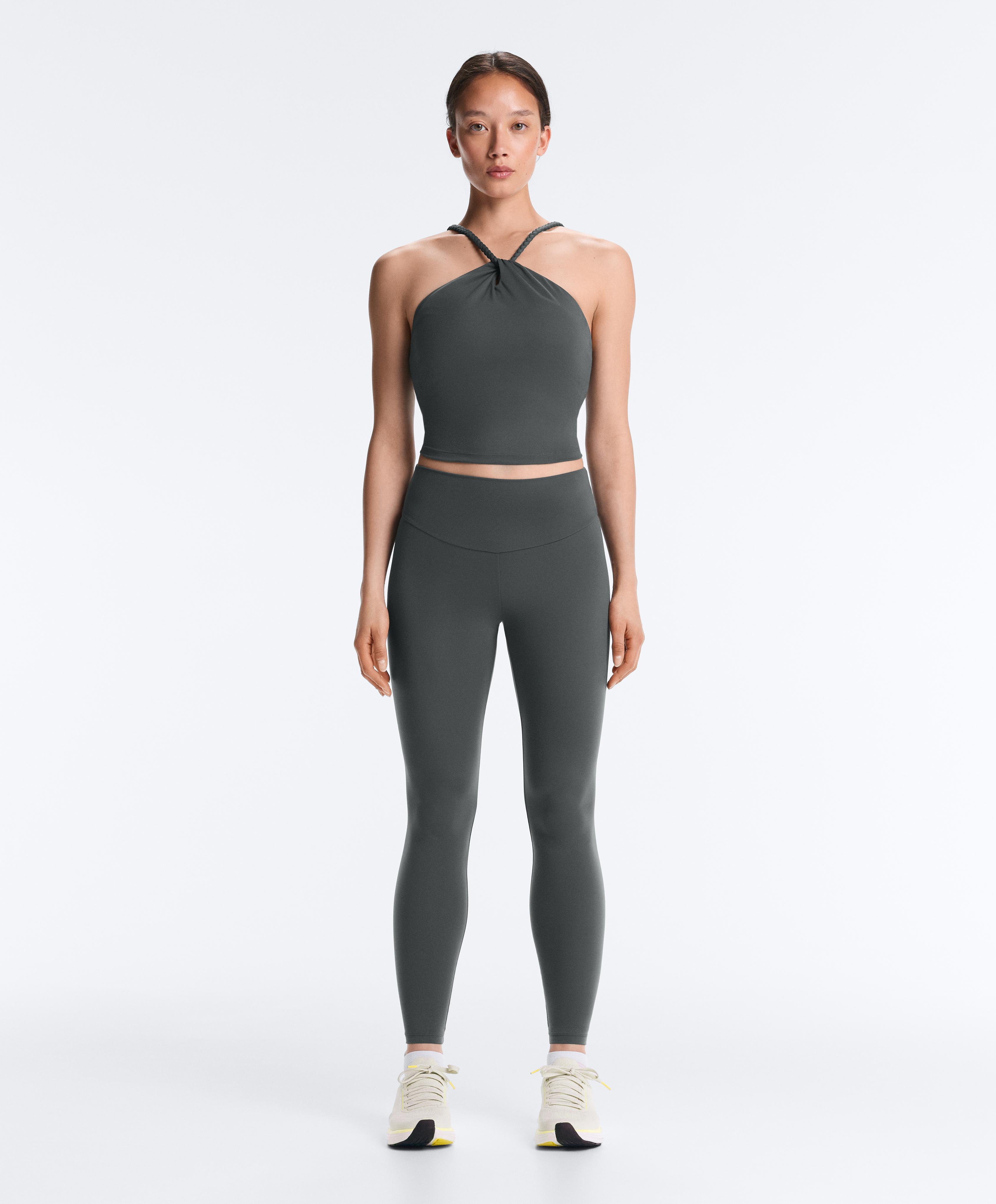 Comfortlux high-waisted ankle-length leggings — STEEL GREY
