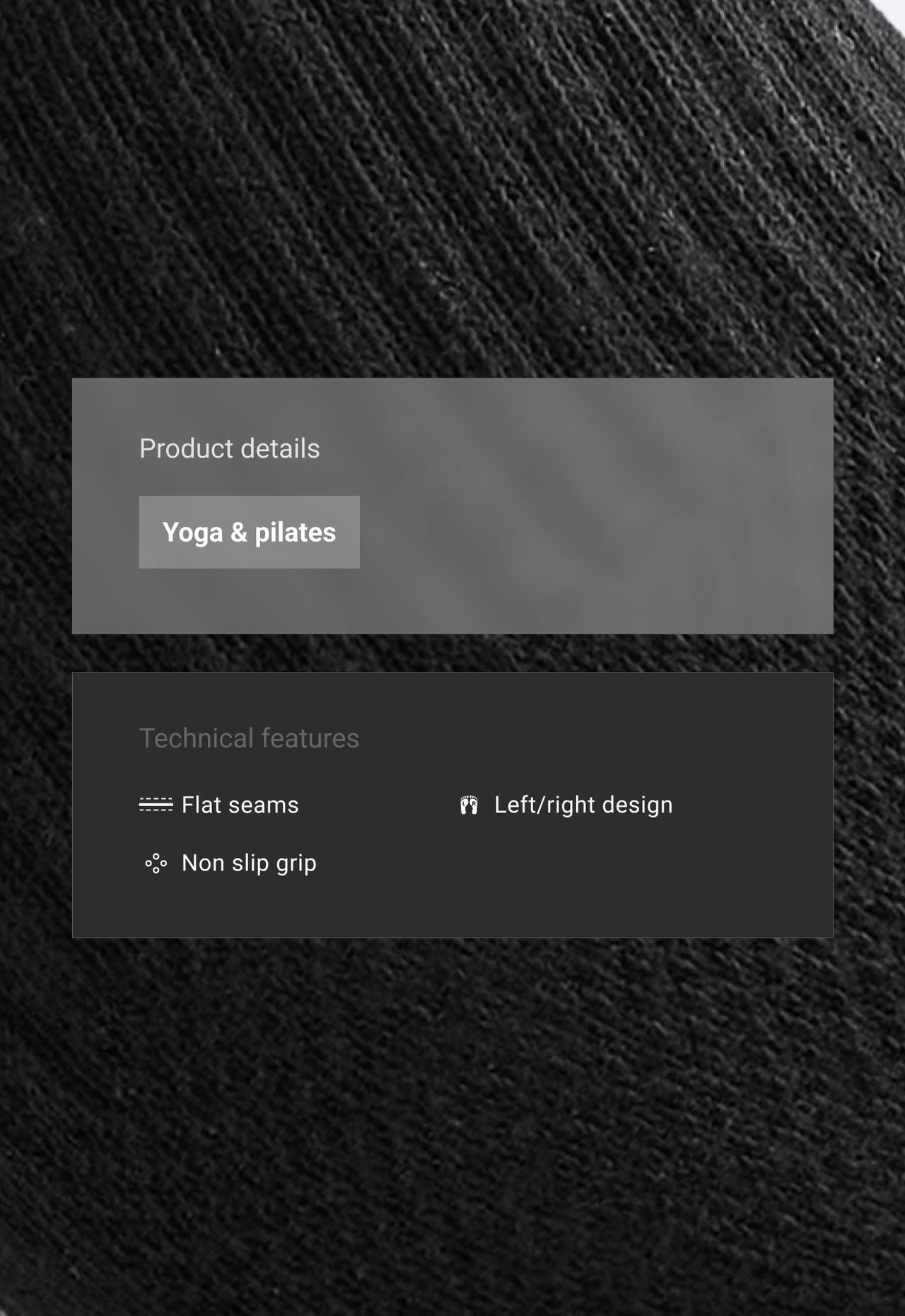 2 pairs of cotton blend yoga and Pilates socks — BLACK