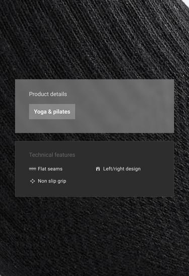 2 pairs of cotton blend yoga and Pilates socks — BLACK 3