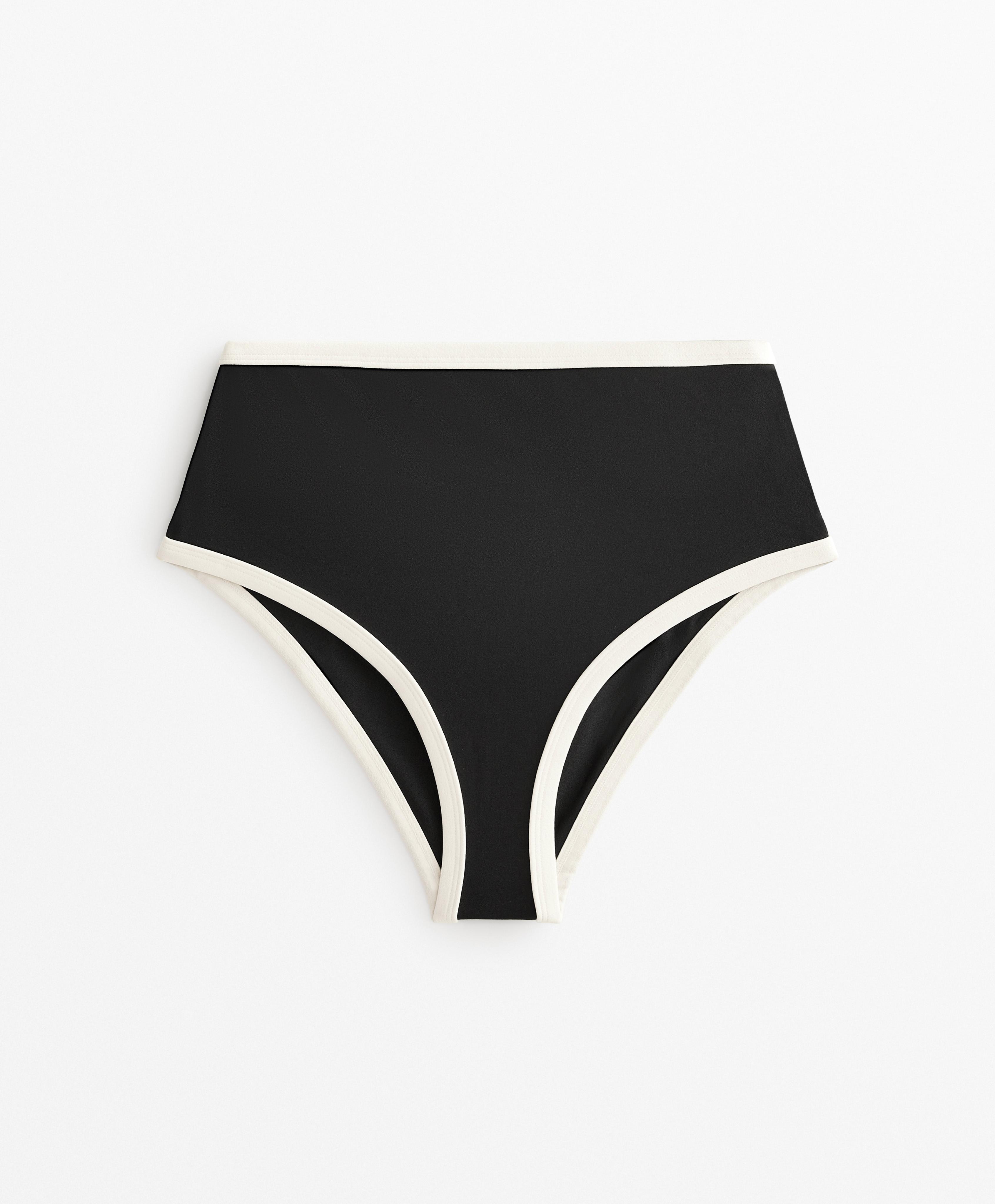 Contrast trim high-waisted bikini briefs