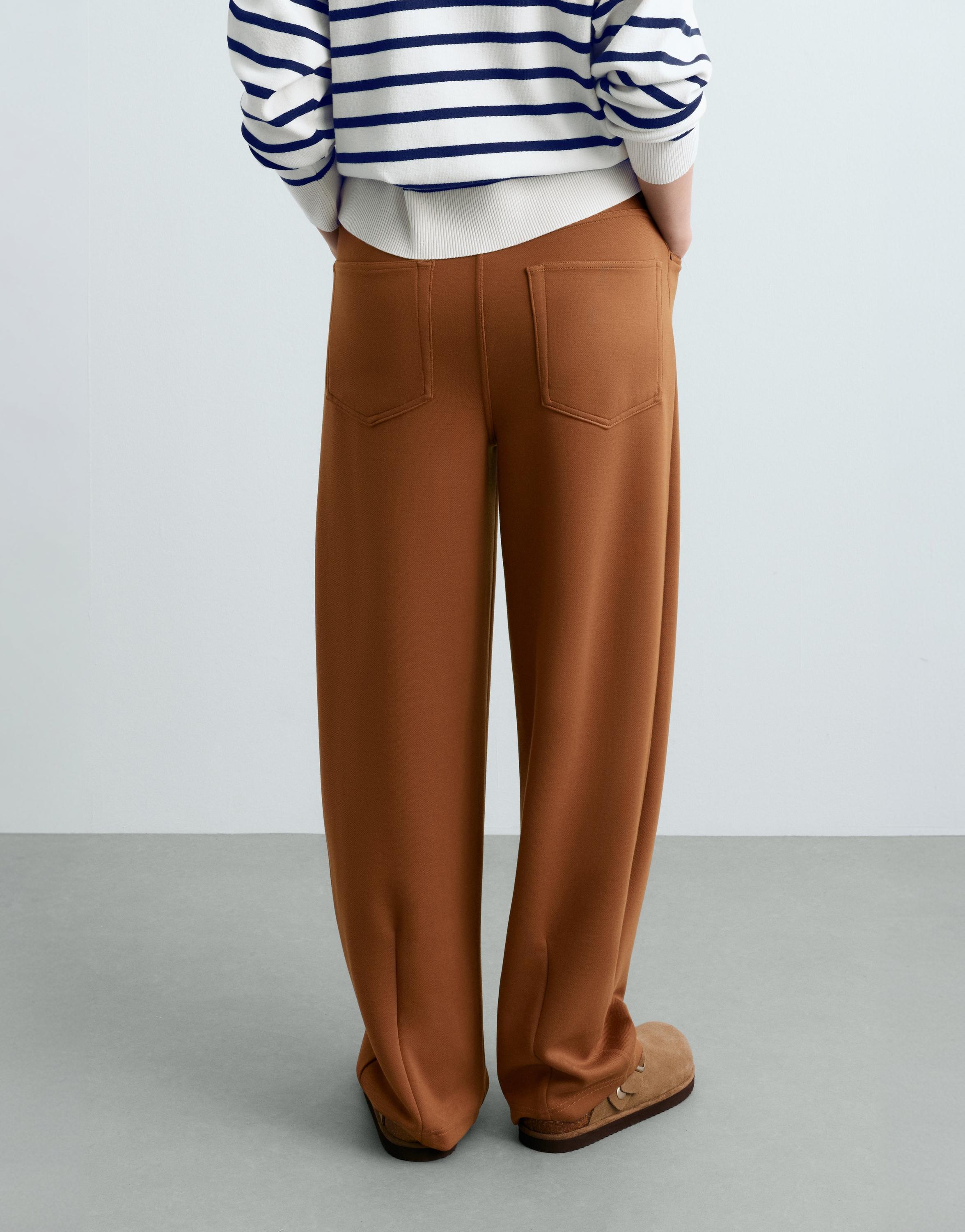 5-pocket straight-leg trousers — COGNAC