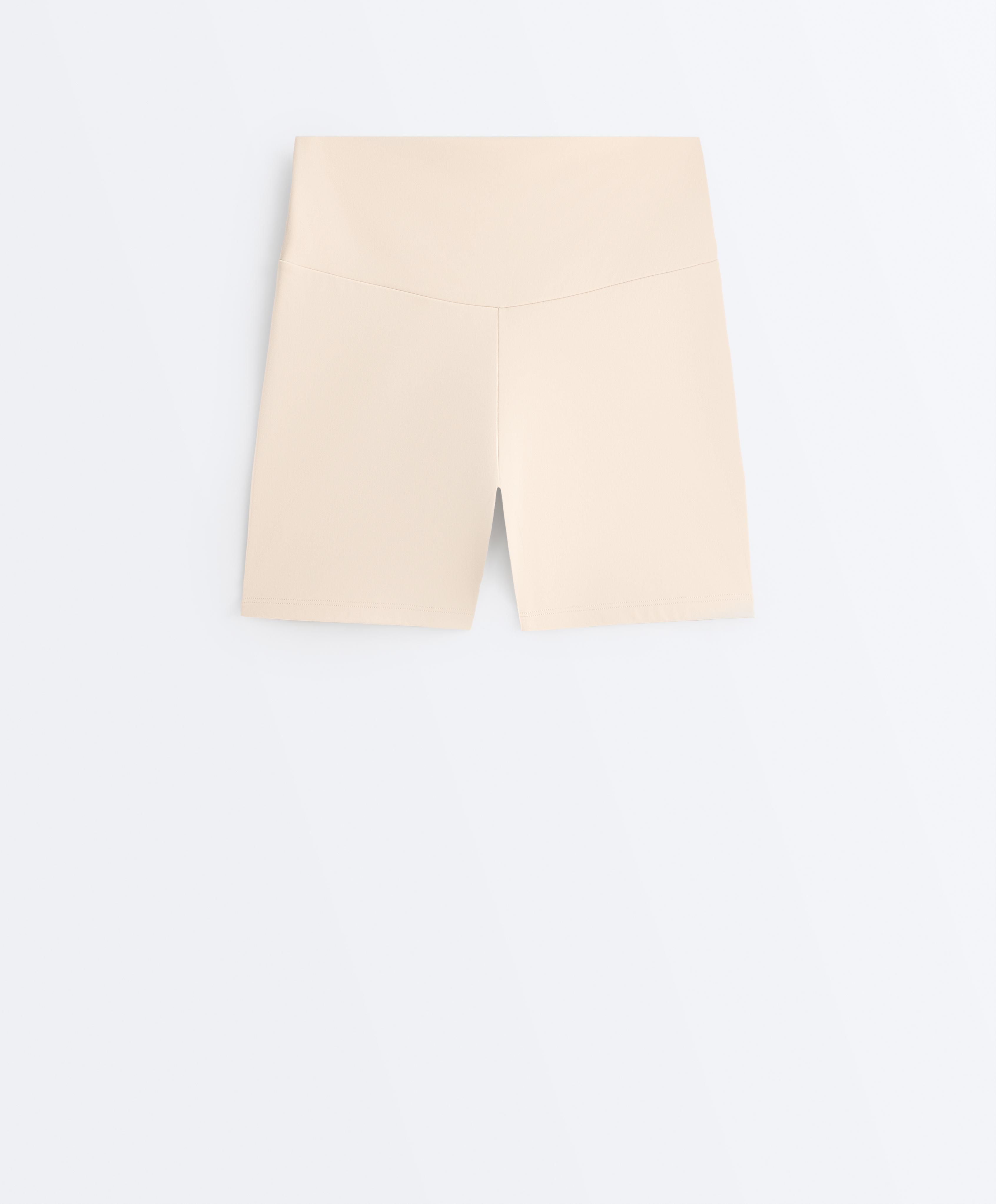 Comfortlux high-waisted 10cm hot pants — SAND