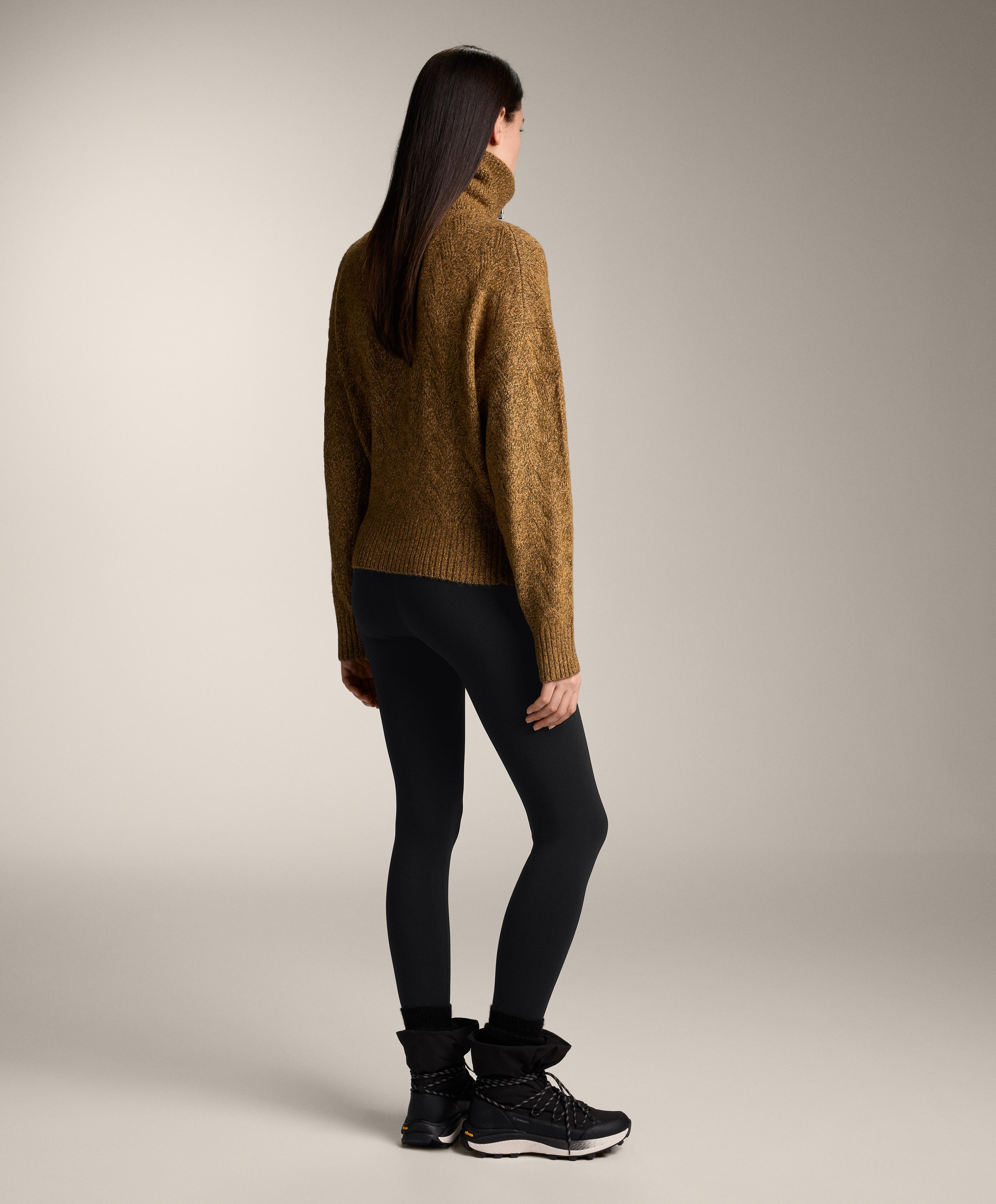 Super-high-rise seamless extra-warm 70cm ankle-length leggings — BLACK