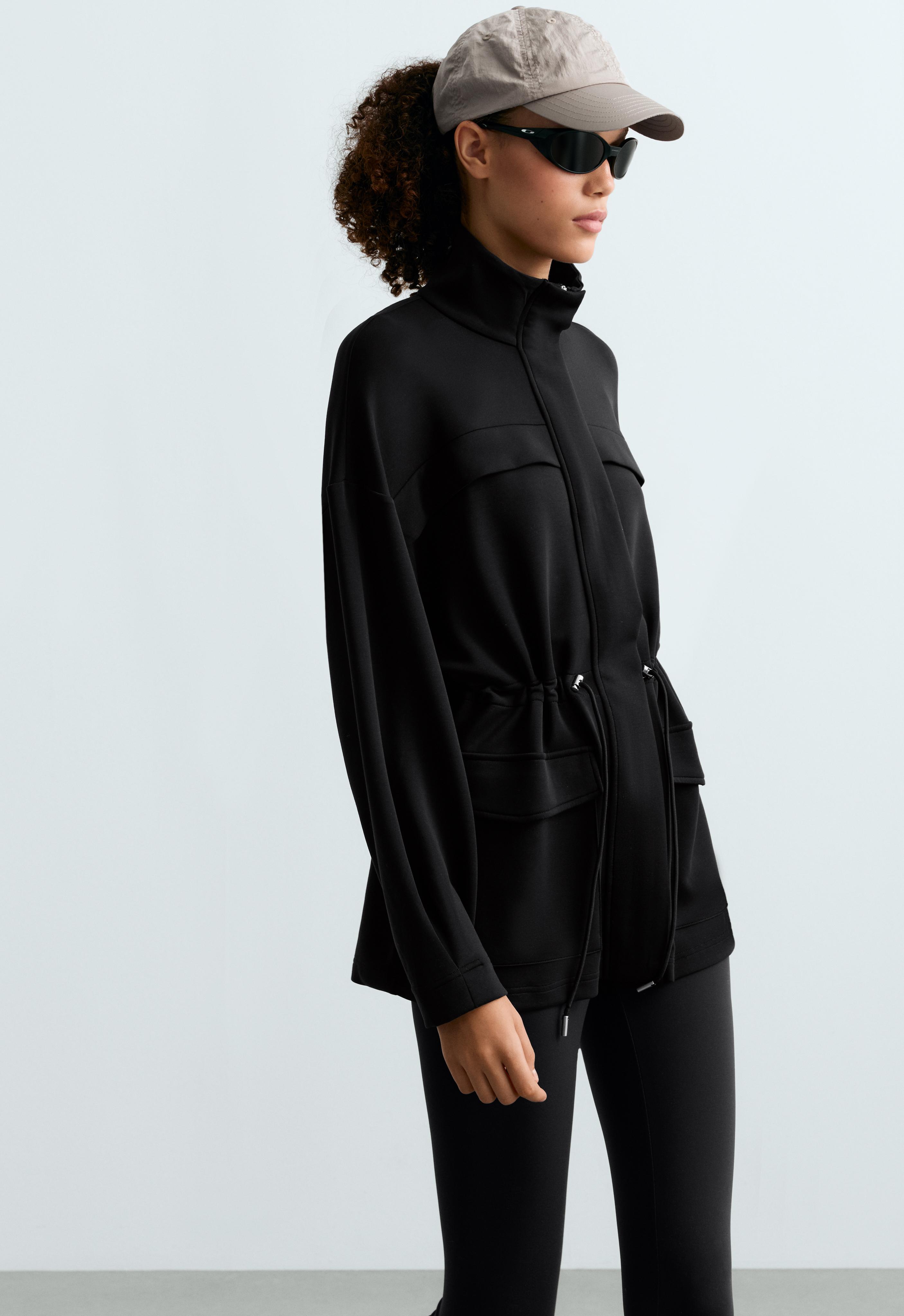 Long soft-touch modal jacket with pockets Long soft-touch modal jacket with pockets