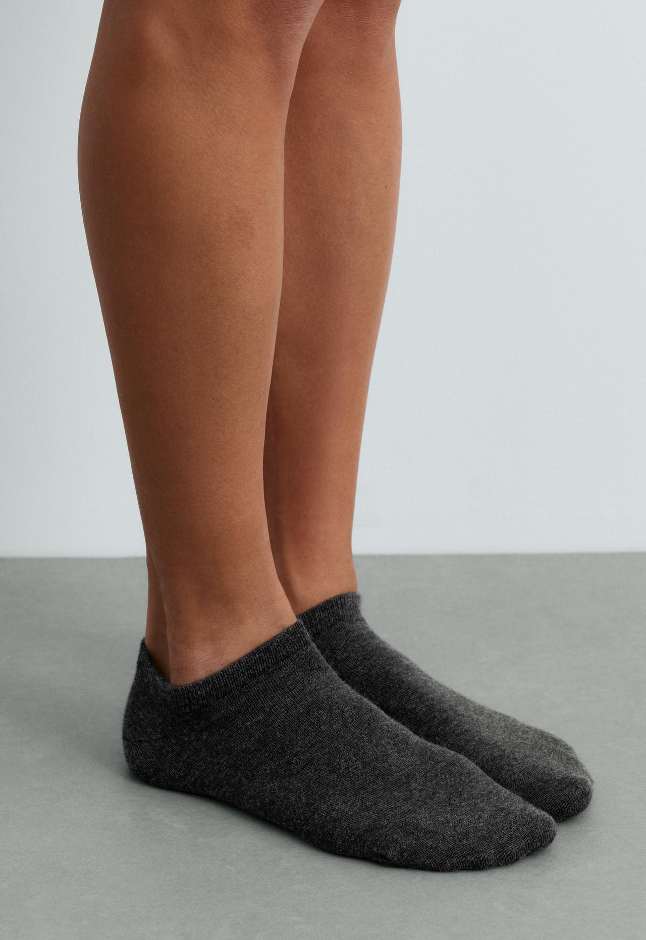 5 pairs of cotton blend sneaker socks — DARK GREY