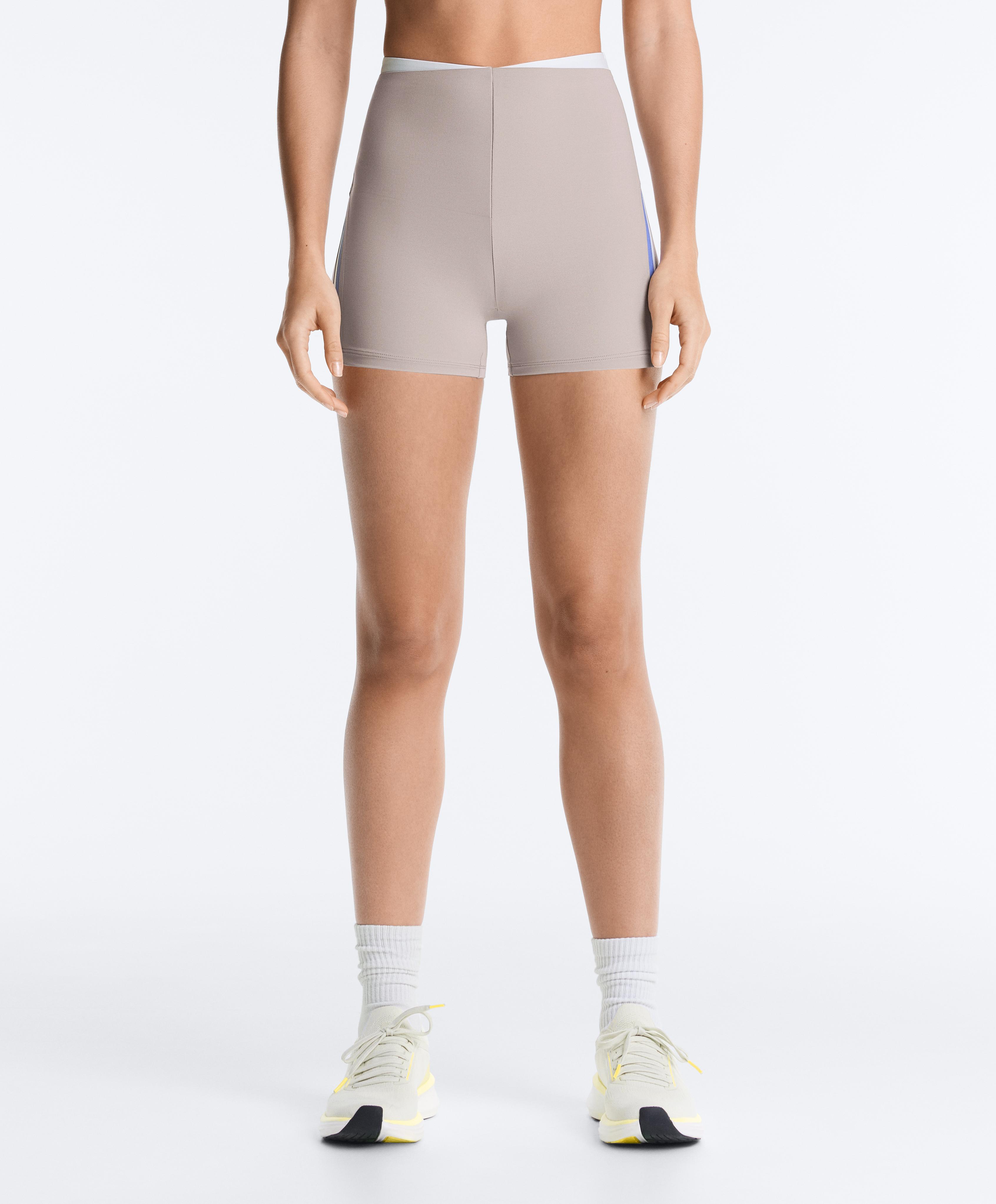 Hot pants high-rise Compressive 10cm contrast — PINK-MINK