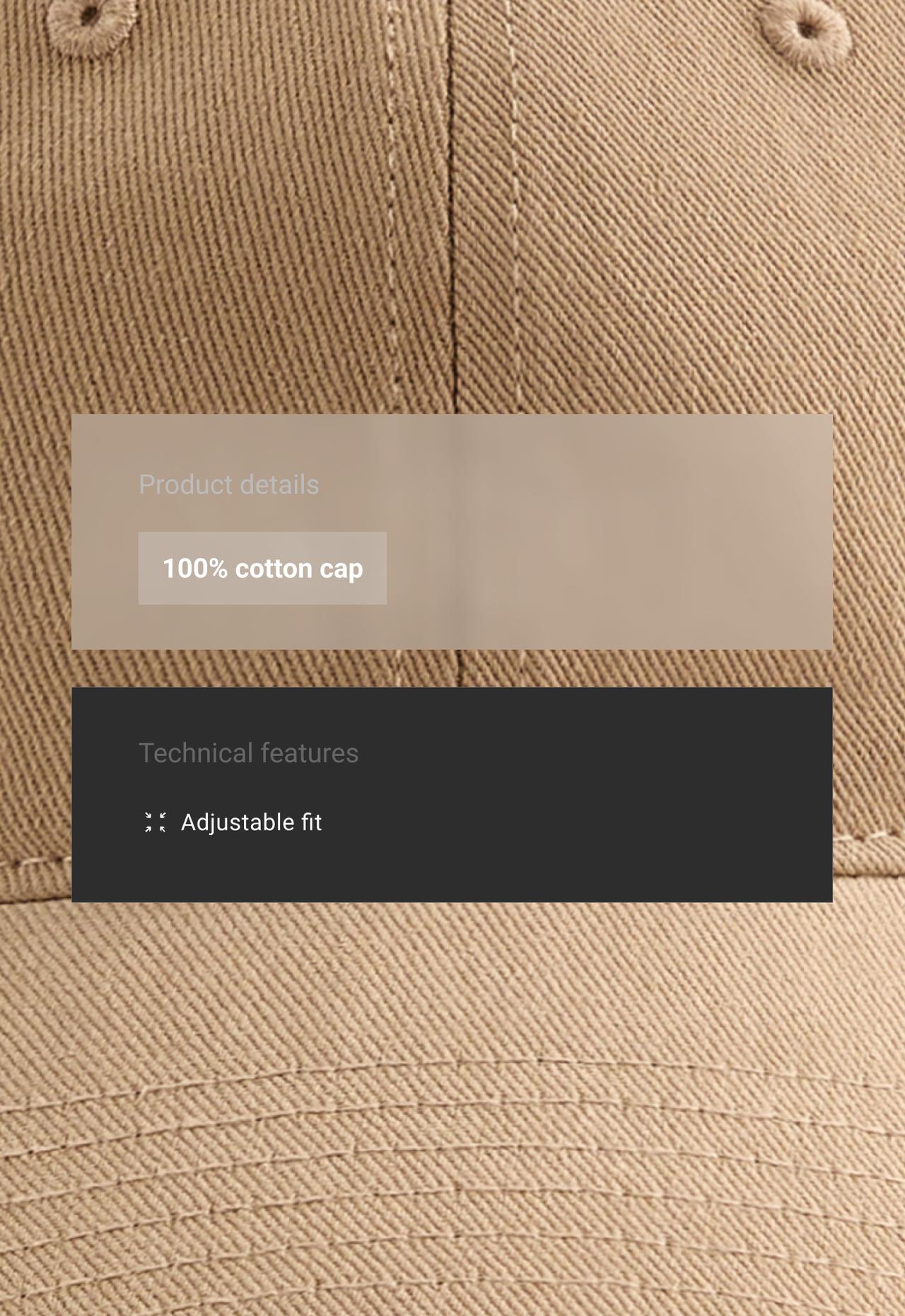 Washed-effect 100% cotton cap — CAMEL