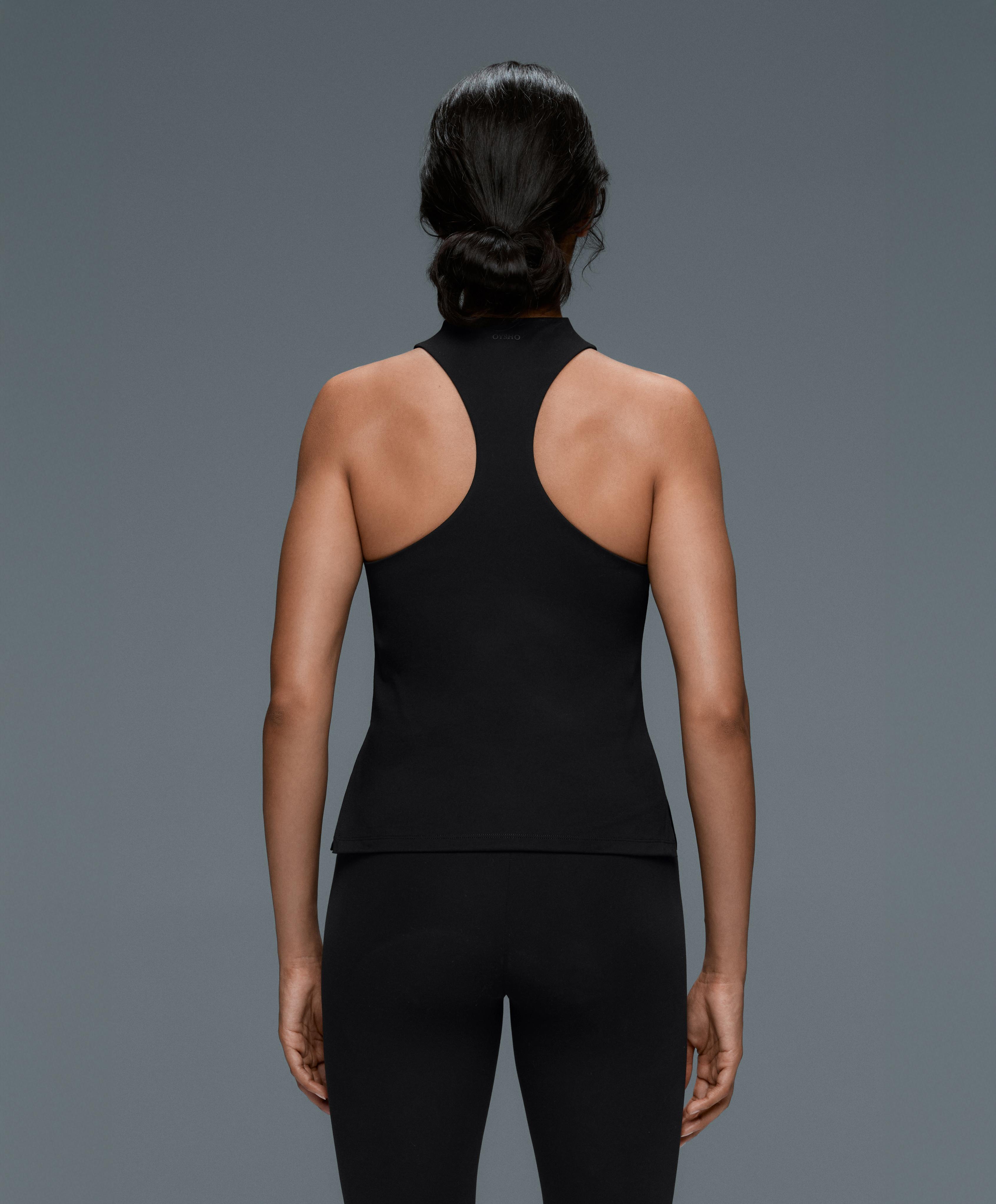 Long Comfortlux halter tank top — BLACK