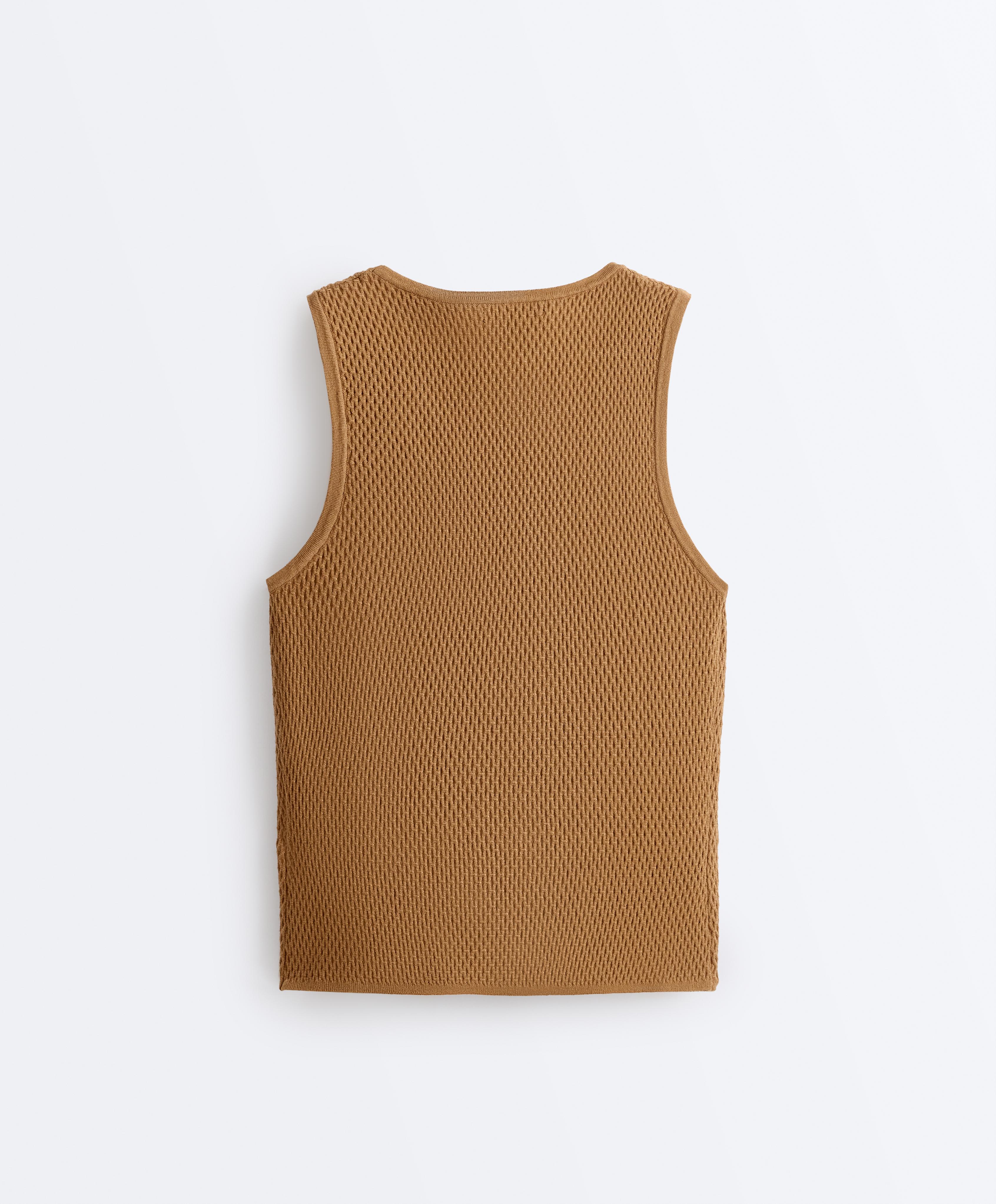 Sleeveless knit top — COPPER