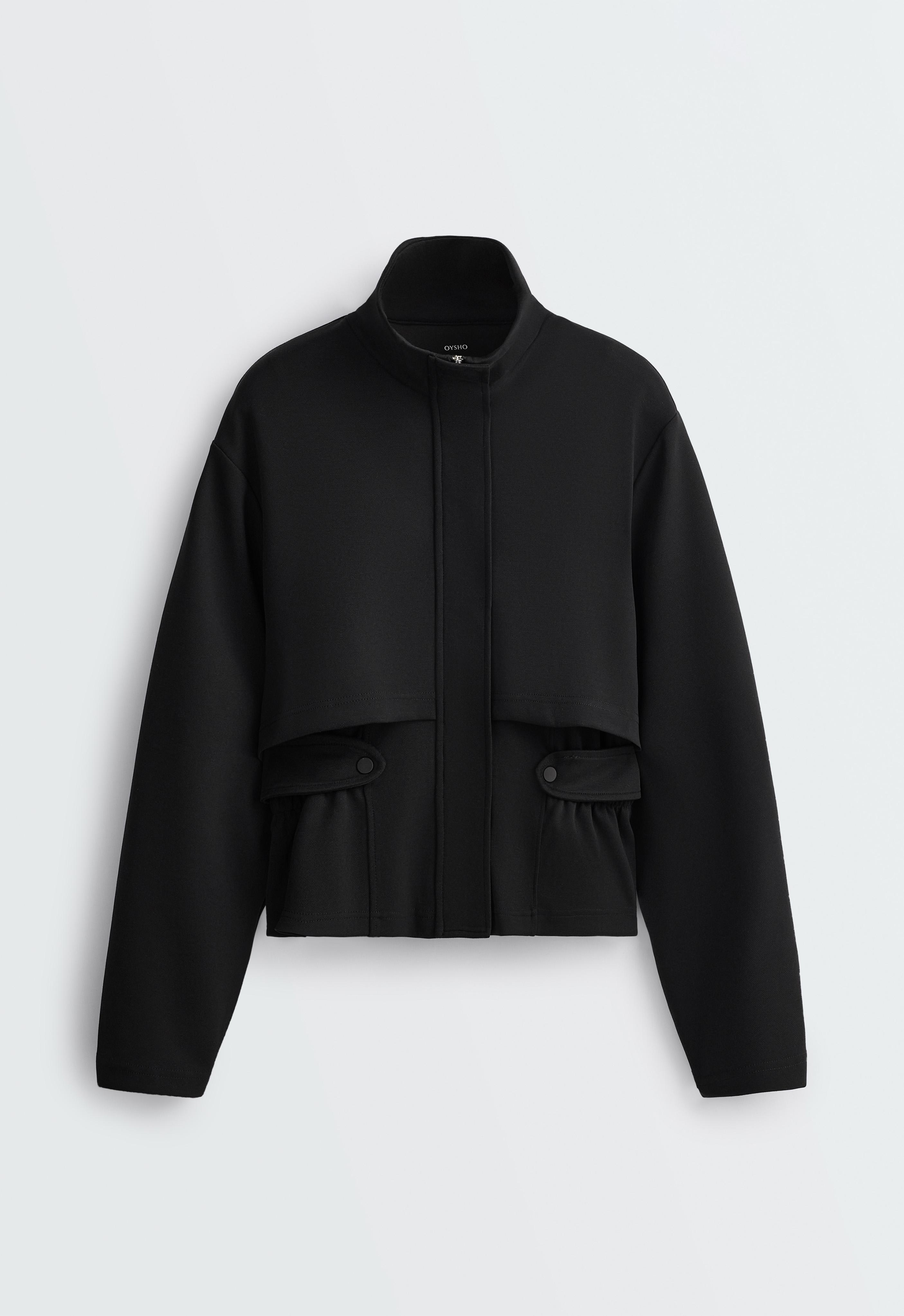 Veste courte en piqué avec ceinture