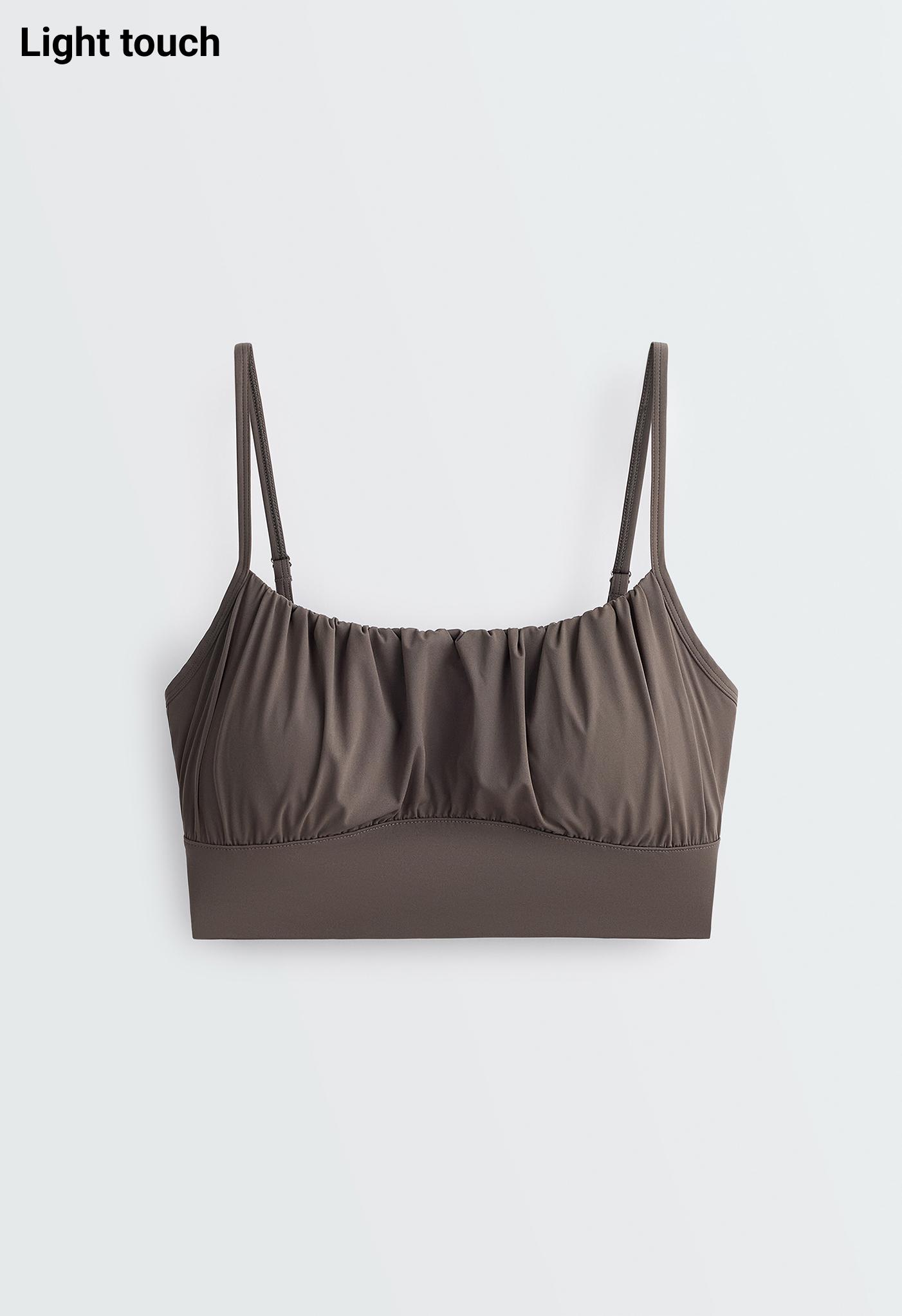 Ruched Light Touch tank top — BROWN-KHAKI
